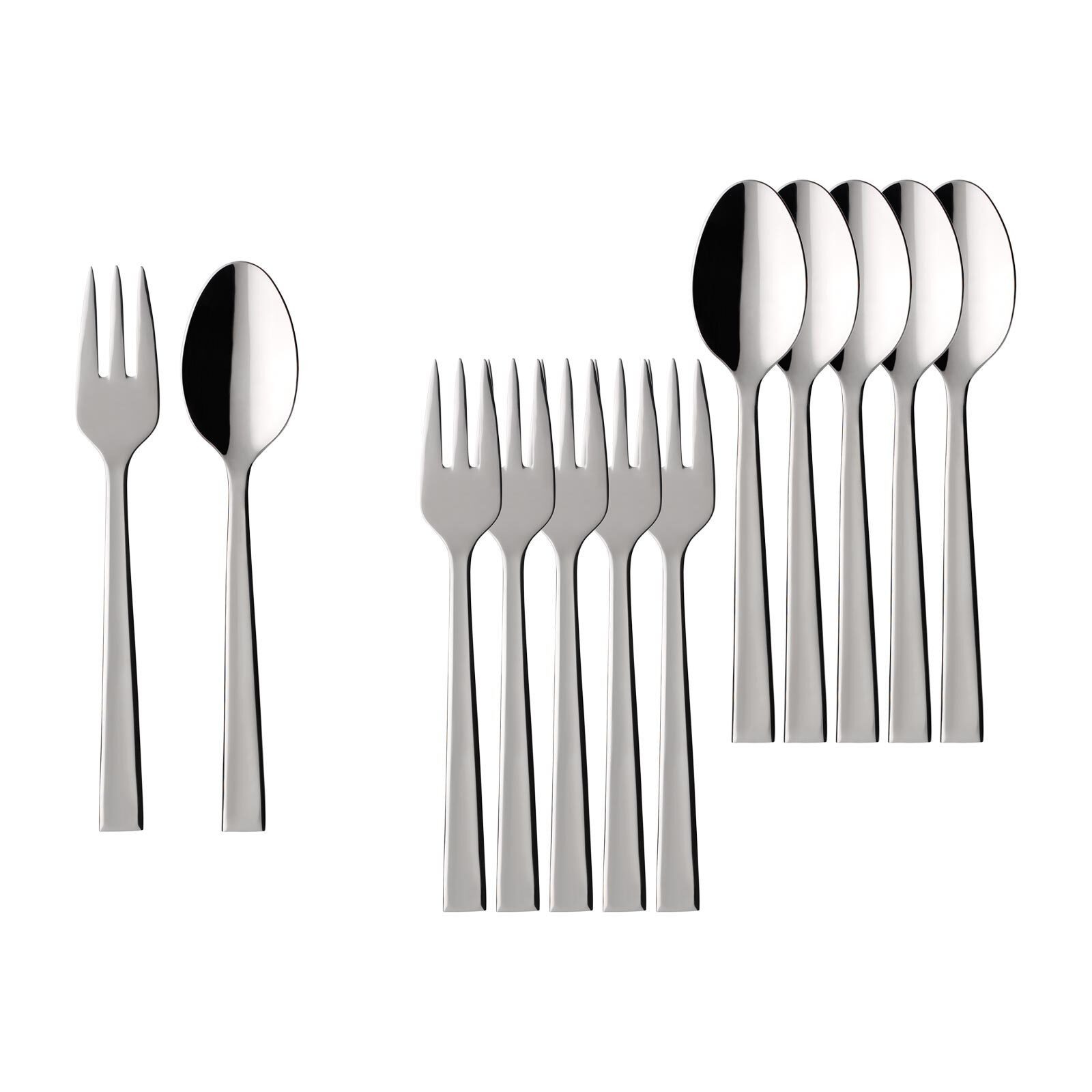 Villeroy & Boch Besteck-Set Victor Kaffeebesteck Bundle 12er Set (12-tlg), Edelstahl, Spülmaschinenfest