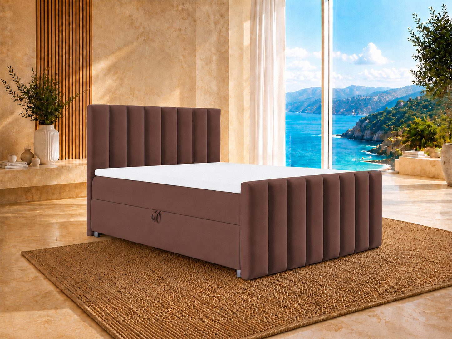 Best for Home Boxspringbett Trinity K10 mit Stauraum, Bonellmatratze & Komfort-Topper (Boxspringbett-Set, 1-St., 140x200 160x200 180x200 200x200 cm), Ergonomischer Schlafkomfort, praktischer Stauraum