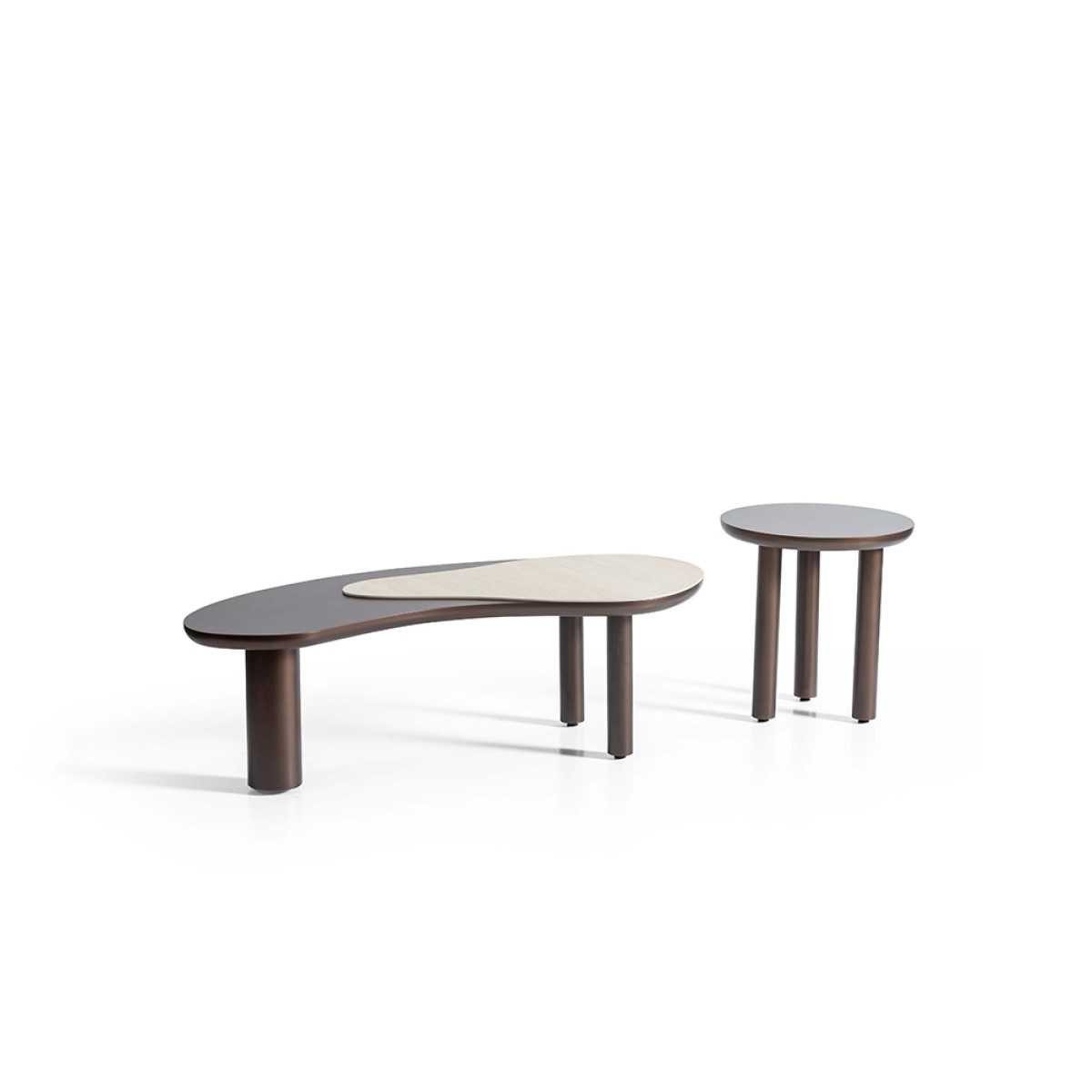 Xlmoebel Satztisch Elegantes Couchtisch-Set aus Holz mit braunen Akzenten (Couchtisch-Set, 2-St., 2-teiliges Couchtisch-Set), Made in Europa