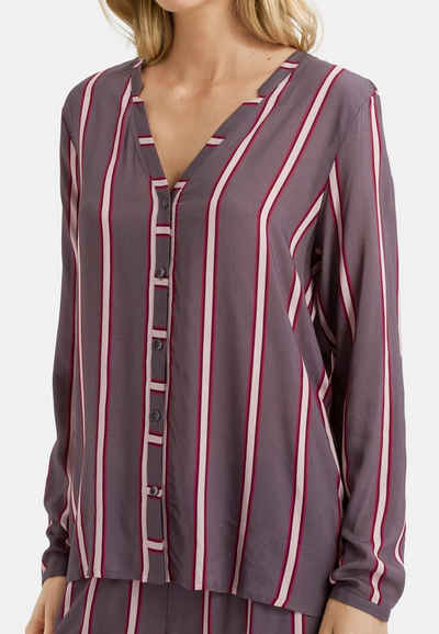 Hanro Pyjamaoberteil »Sleep & Lounge« (1-tlg) Schlafanzug Shirt Langarm - Lockerer Schnitt und luftiges Material