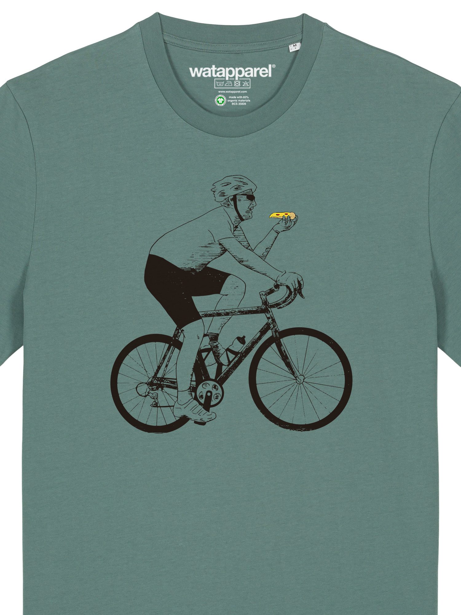 wat? Apparel T-Shirt Fahrrad und Pizza
