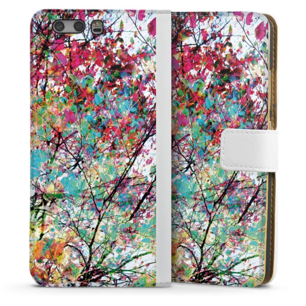 DeinDesign Handyhülle Malerei Blätter Kunst Autumn8, Huawei P10 Hülle Handy Flip Case Wallet Cover Handytasche Leder