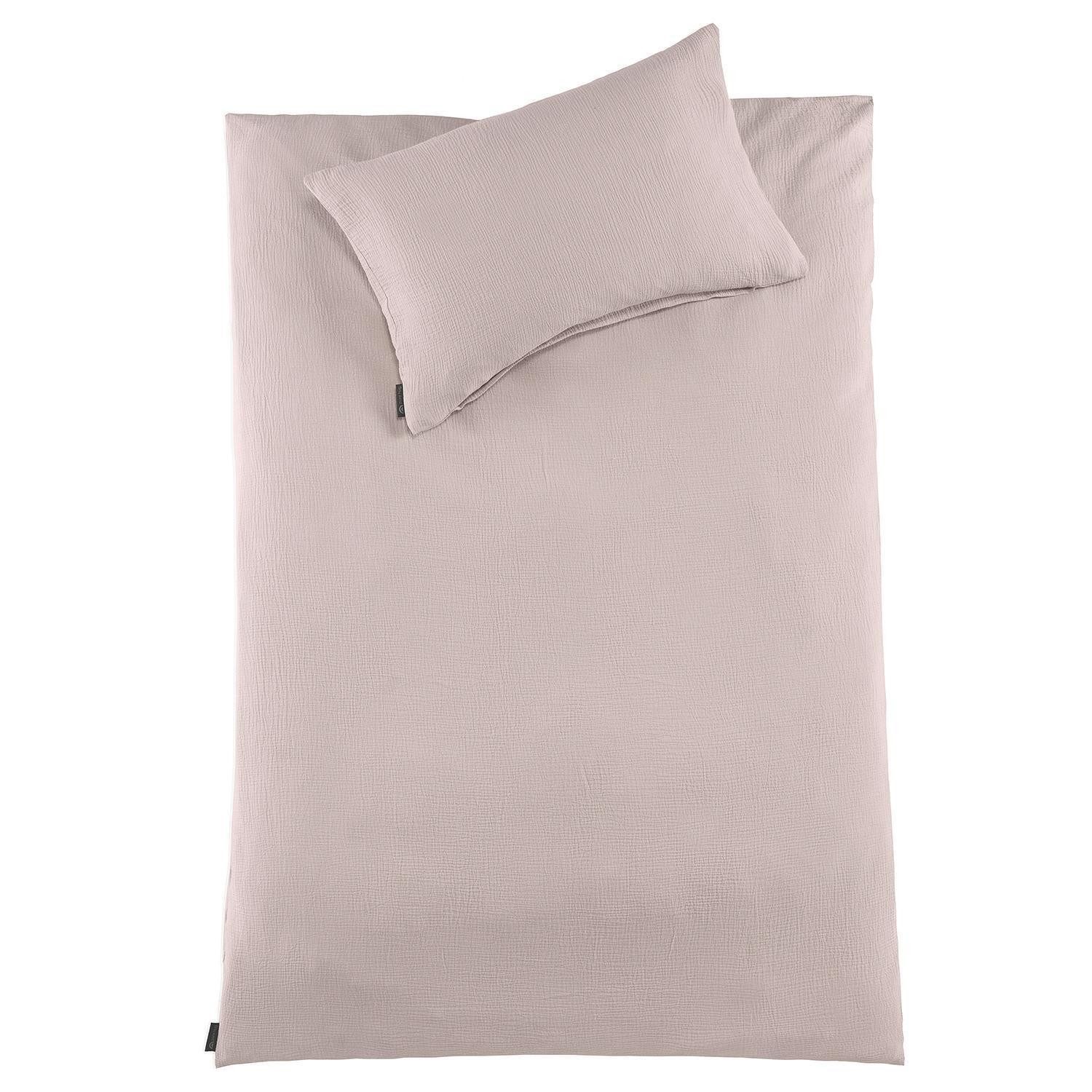 Holiday Heimtex Babybettwäsche PURE HUG, 100 x 135 cm, Rose, Baumwolle, 2 teilig, mit Reißverschluss