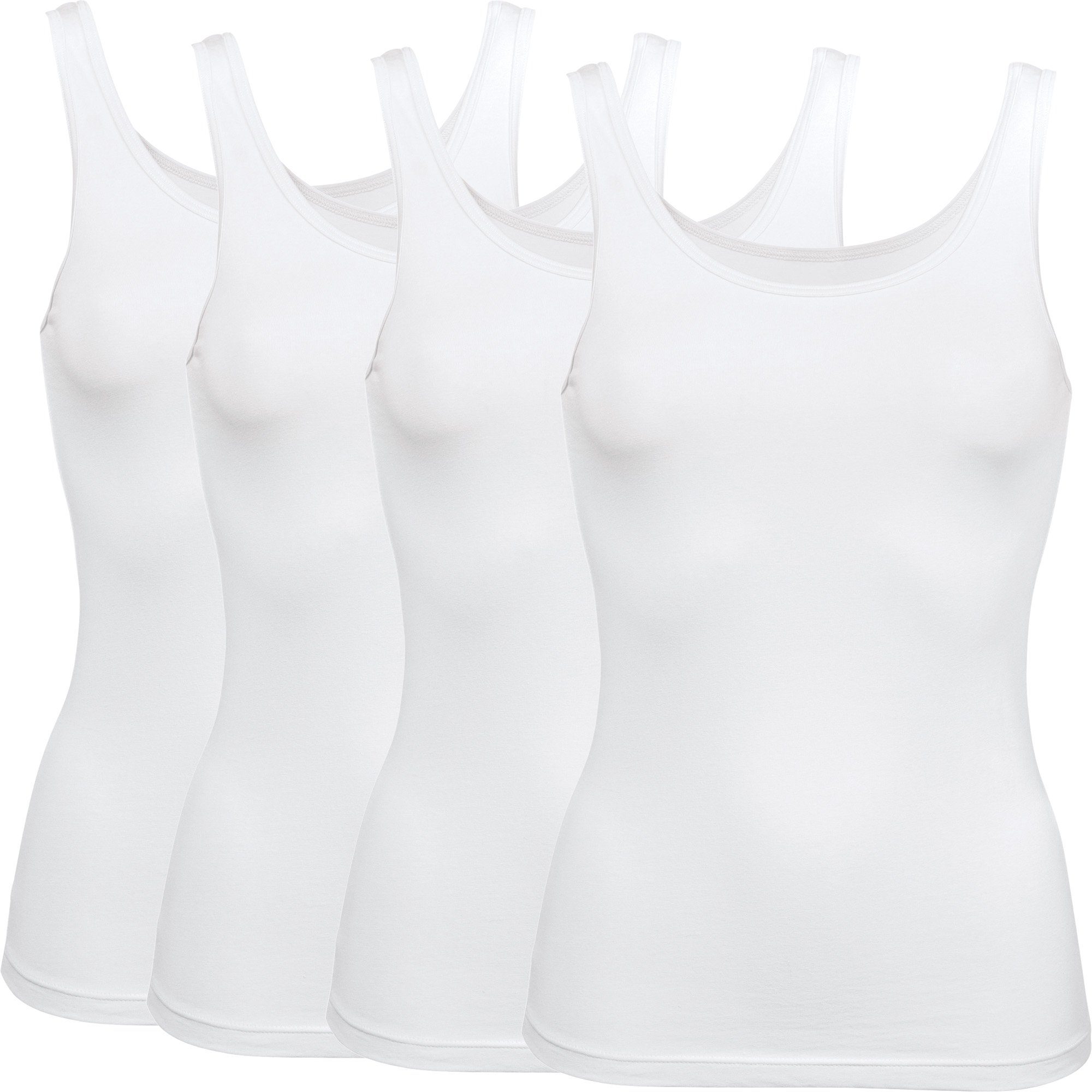 Erwin Müller Unterhemd Damen-Unterhemd 4er-Pack Single-Jersey Uni