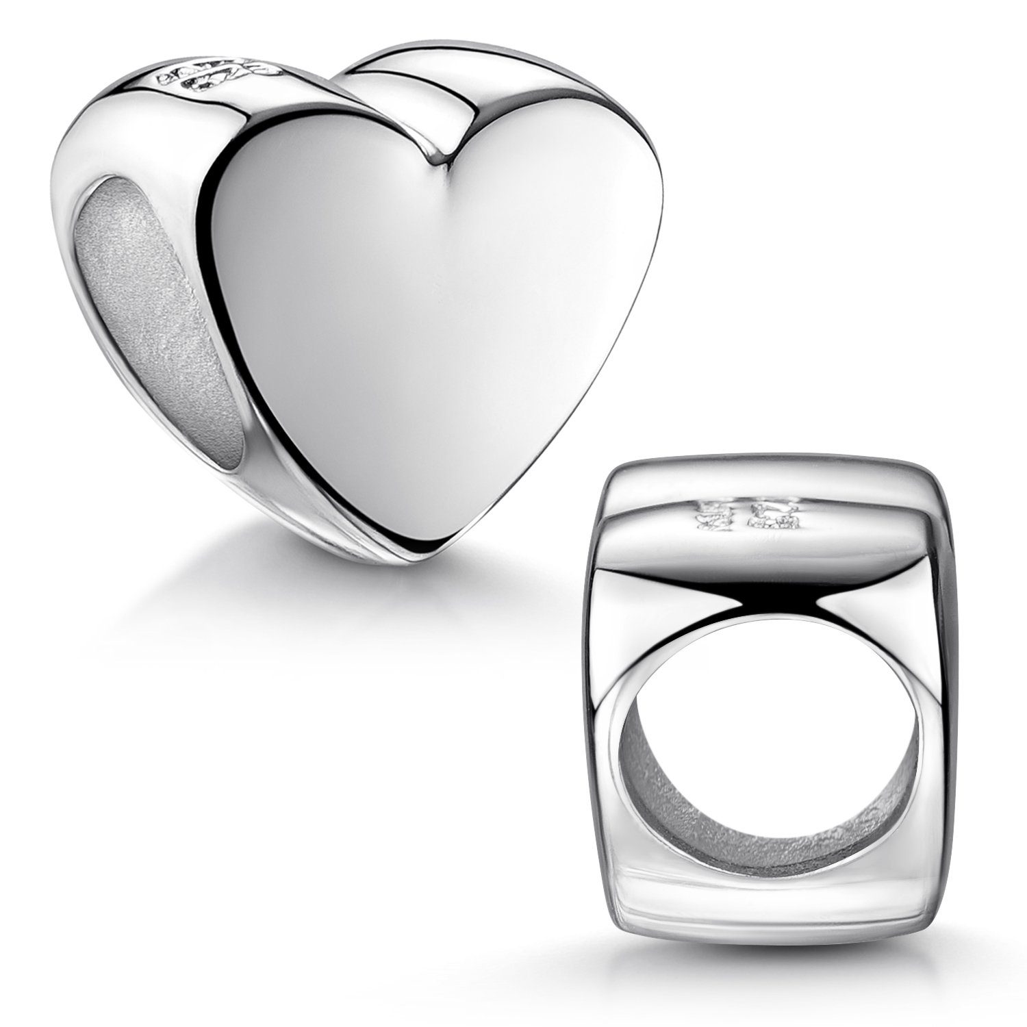 Silber Armbänder / Herz Ketten für Beads Bead 925 Materia 302, rhodiniert