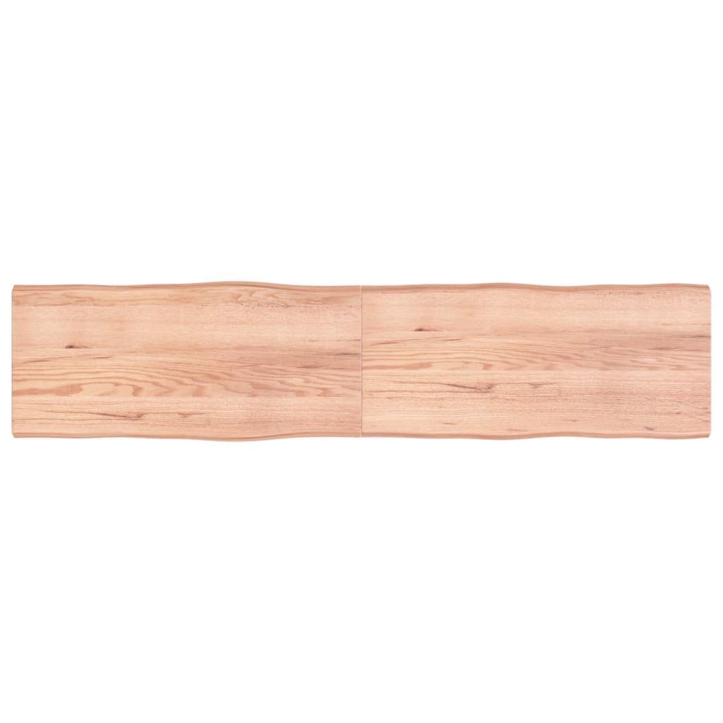 furnicato Tischplatte 220x50x(2-4) cm Massivholz Behandelt Baumkante (1 St)