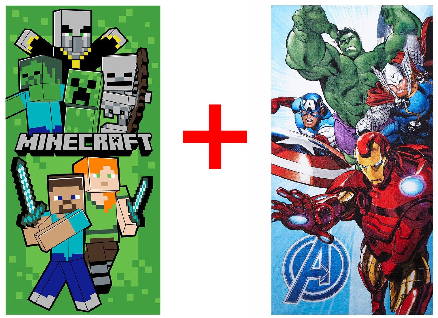 Jerry Fabrics Handtücher Minecraft + Marvel Avengers Strandtuch Handtuch 70 günstig online kaufen