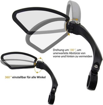 Aoucheni Fahrradreflektor Fahrradspiegel Edelstahl Spiegel Neigungswinkel einstellbar, (set, Sehr hohe Korrosions- und Hitzebeständigkeit), 360° verstellbarer Spiegel,Vielseitige Kompatibilität