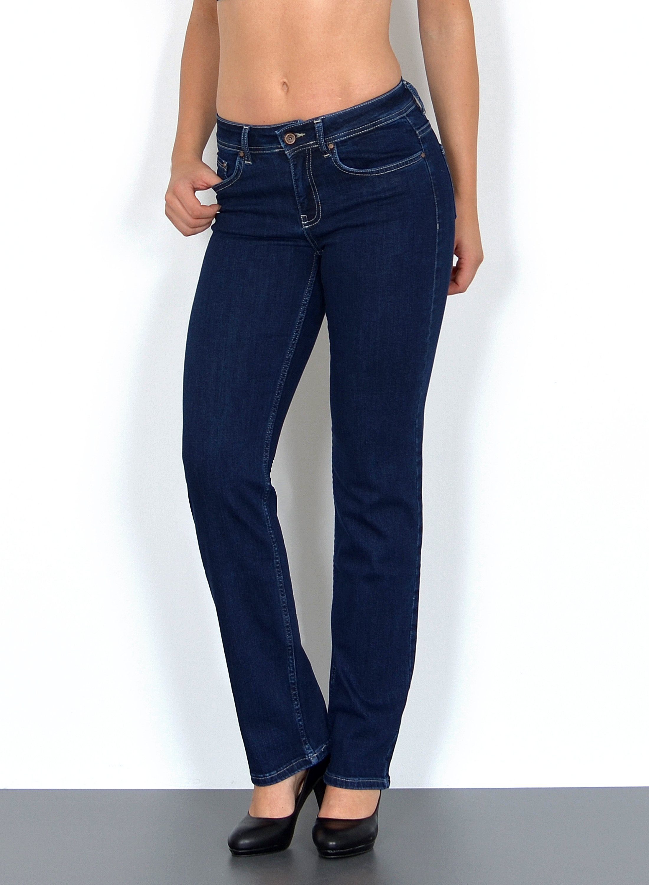 ESRA Straight-Jeans High Waist Straight Fit Jeans Damen Gerader Schnitt bis günstig online kaufen