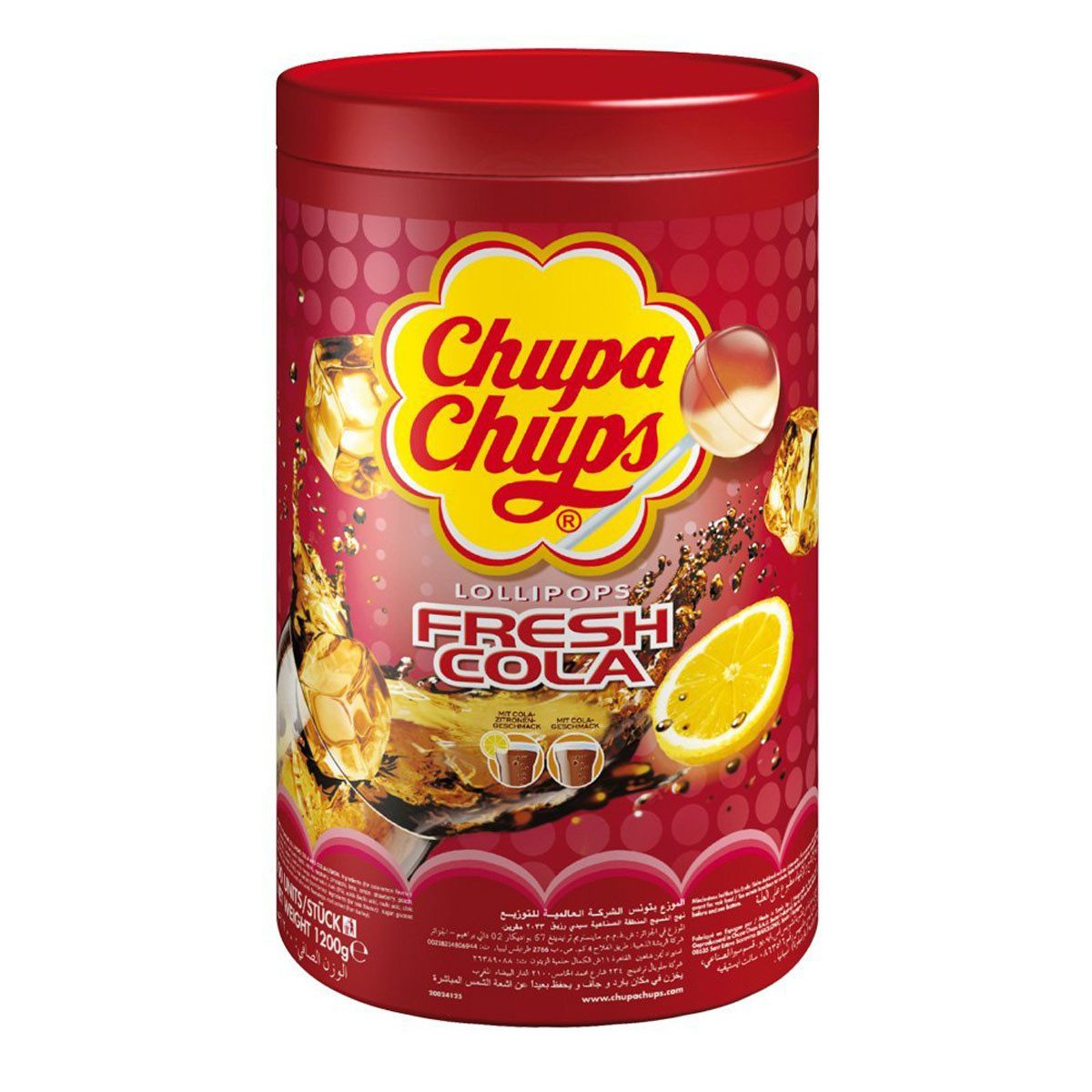Chupa Chups Süßigkeit, Chupa Chups Lutscher mit Cola und Cola Zitronengeschmack 1200g