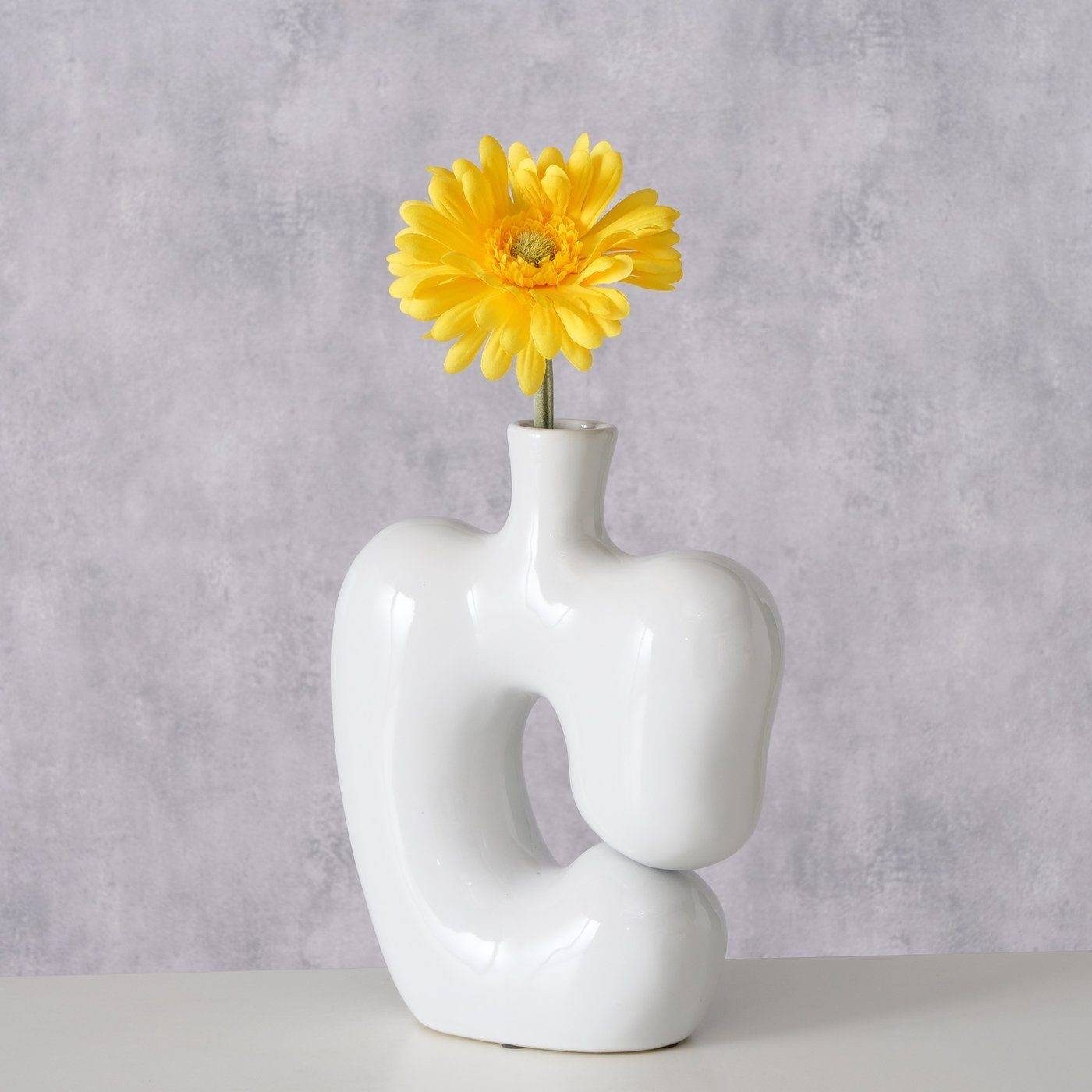 BOLTZE Dekovase "Caileen" aus Keramik in weiß H25cm, Vase