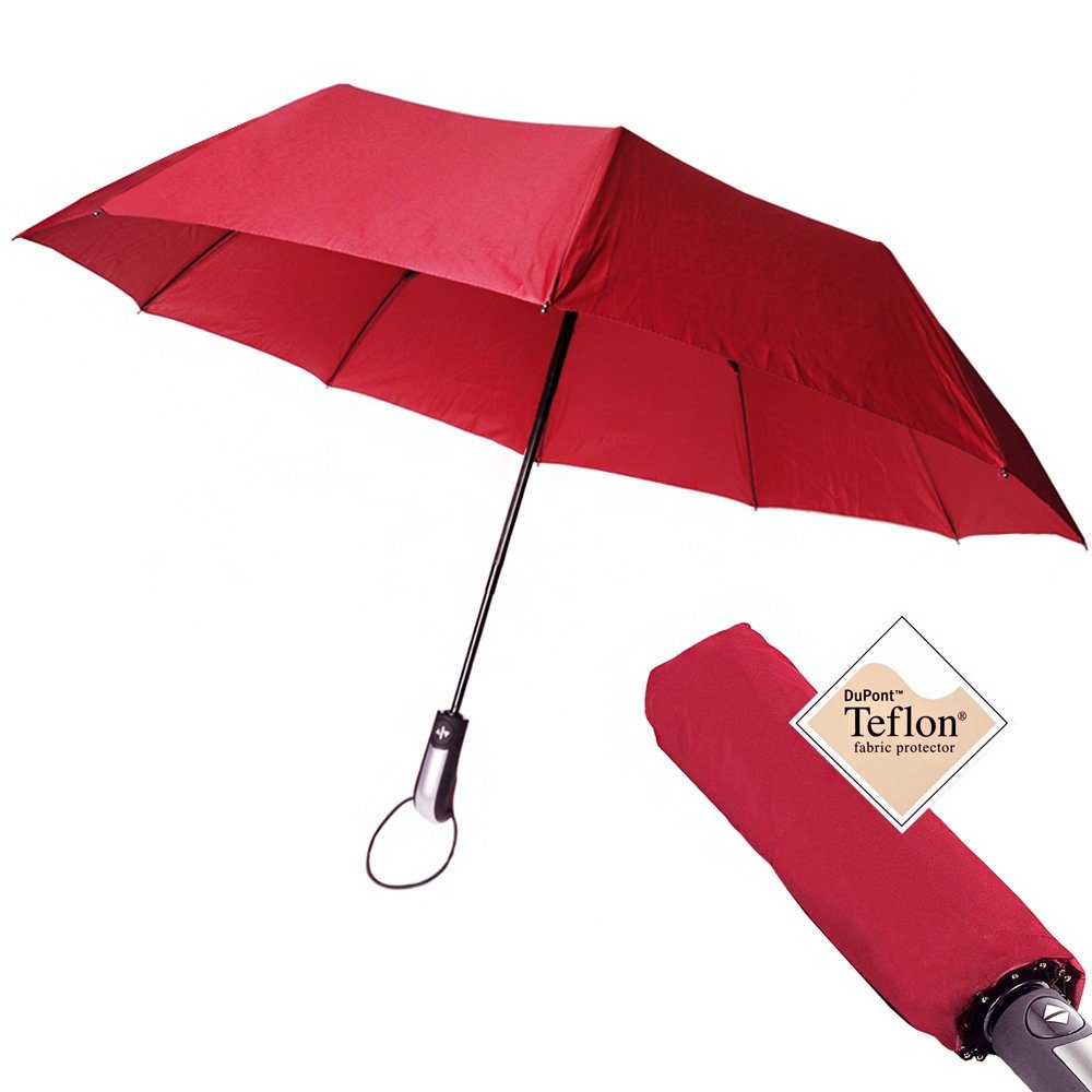 SHD Taschenregenschirm Sturmfester Autom.-Regenschirm mit Teflon Beschichtung, inkl. Tasche