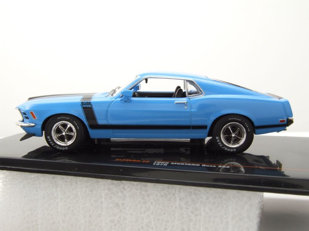 ixo Models Modellauto Ford Mustang Boss 302 1970 blau, Maßstab 1:43
