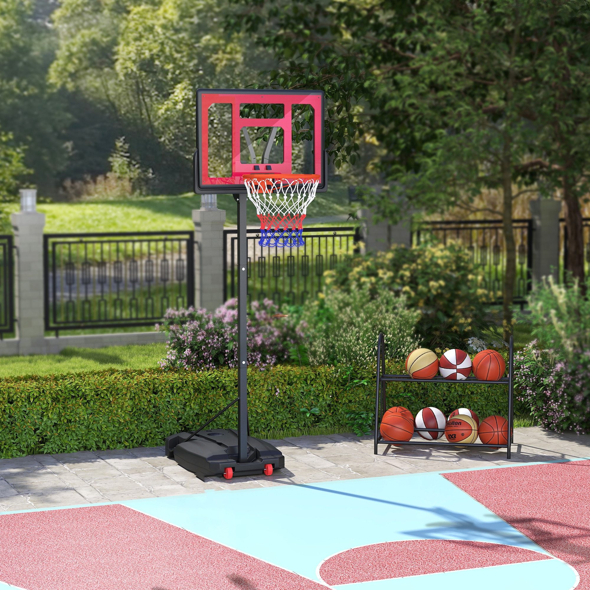 AIYAPLAY Basketballständer Höhenverstellbarer 200-260 cm Indoor Outdoor (Basketball Korb mit Ständer, 1-St., Jugendliche Basketballkorb), Spielzeug für Jugendliche