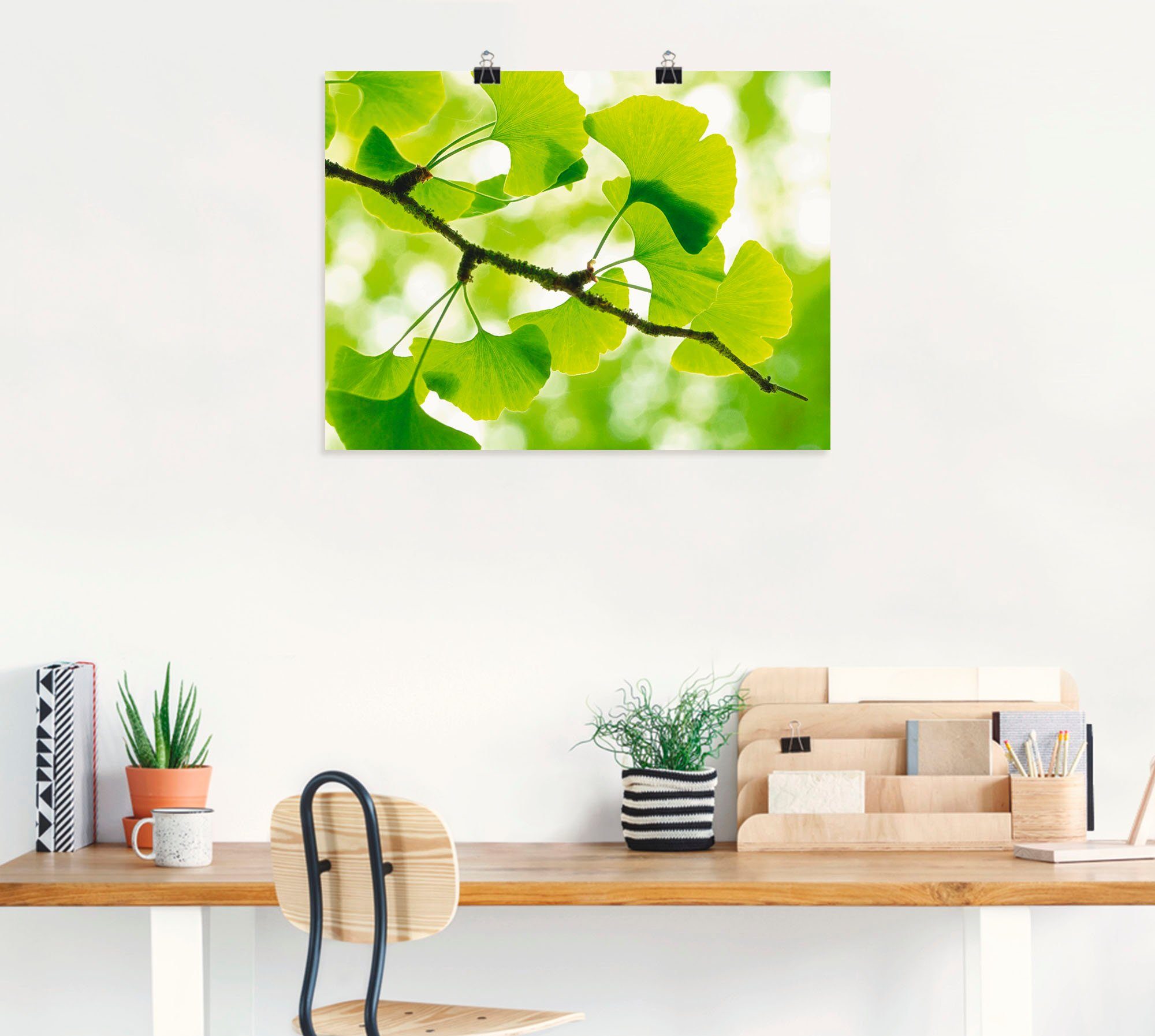 oder als Ginkgo, in Wandaufkleber Poster St), Wandbild (1 Artland versch. Leinwandbild, Blätter Größen