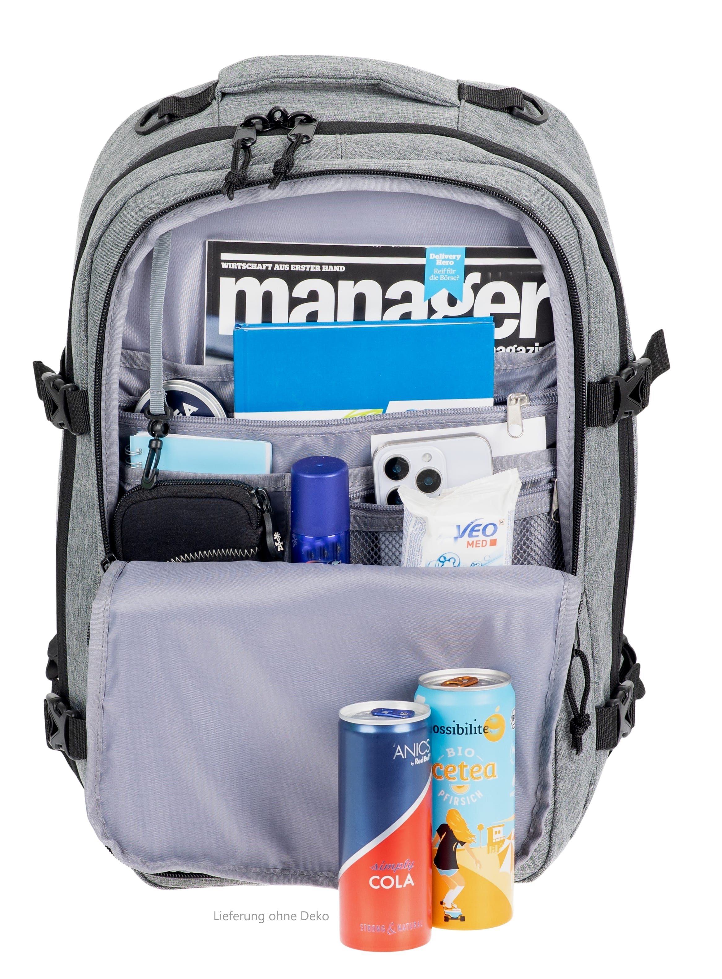 ELEPHANT Rucksack Handgepäck Flugzeug Laptop Fach Geheimtasche Daypack, Reisegepäck Gepäck Overnight Weekender Pendler Fly Medium Large