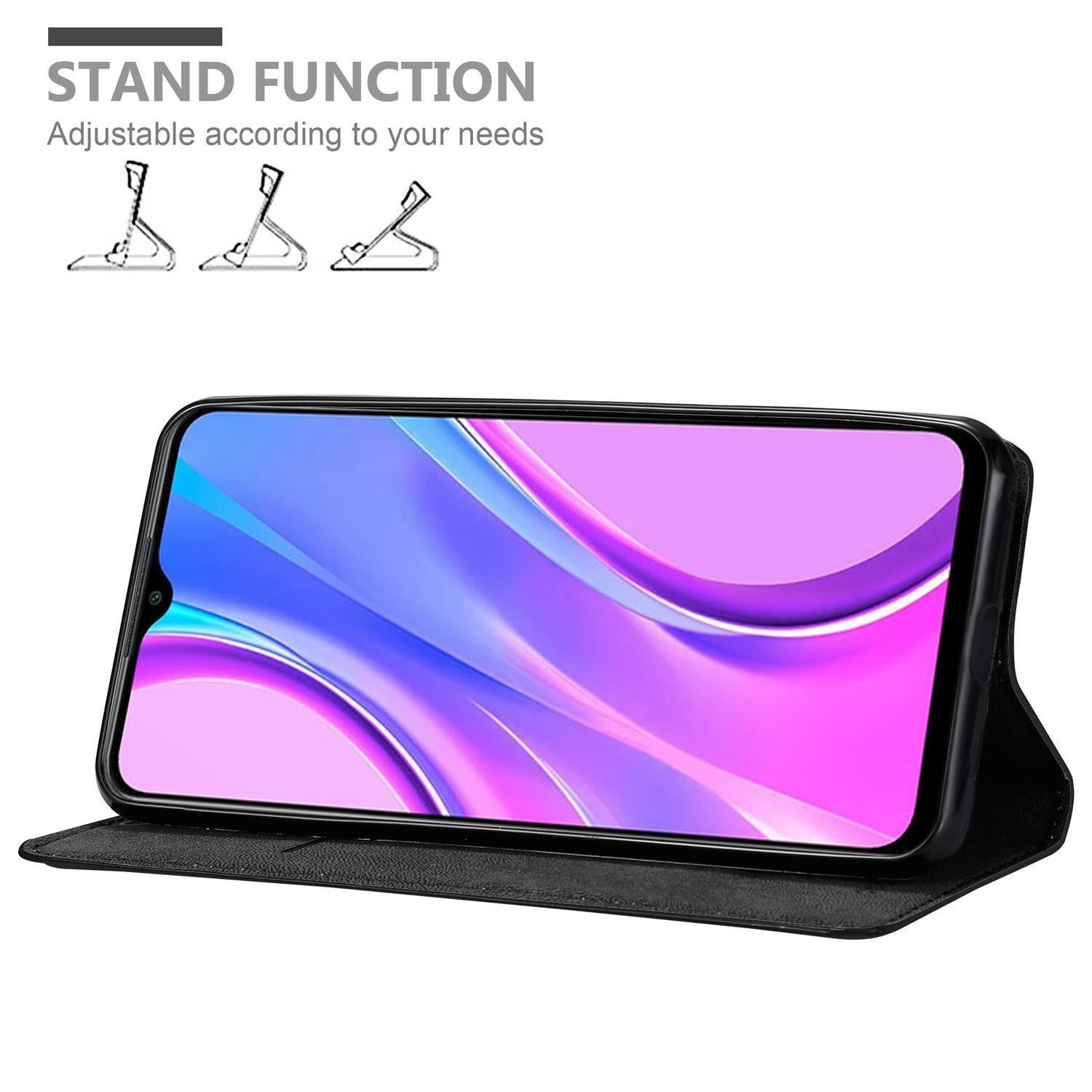 Cadorabo Handyhülle für Xiaomi RedMi 9 Hülle Xiaomi RedMi 9, Hülle Schutzhülle mit Standfunktion, Magnetverschluss und Kartenfach