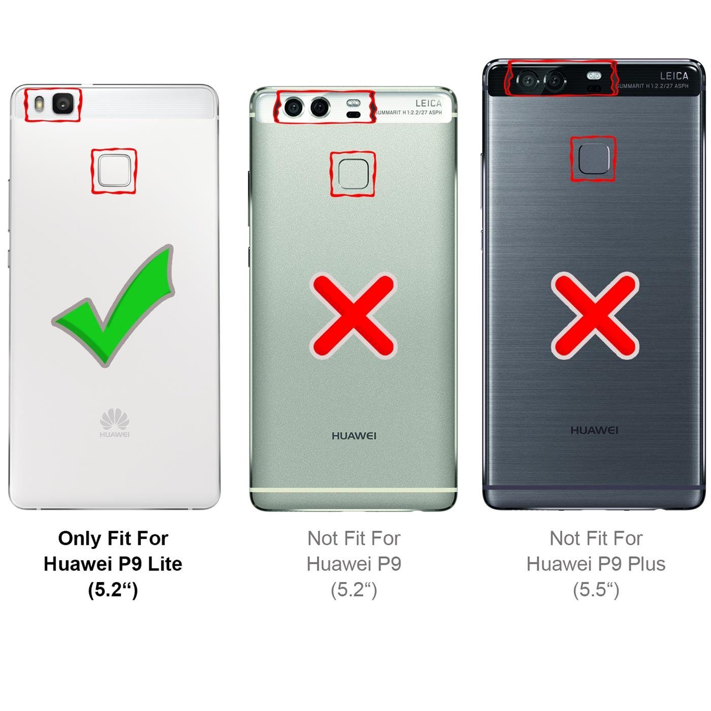 CoolGadget Handyhülle Ultra Slim Case für Huawei P9 Lite 5,2 Zoll, dünne Schutzhülle präzise Aussparung für Huawei P9 Lite Hülle