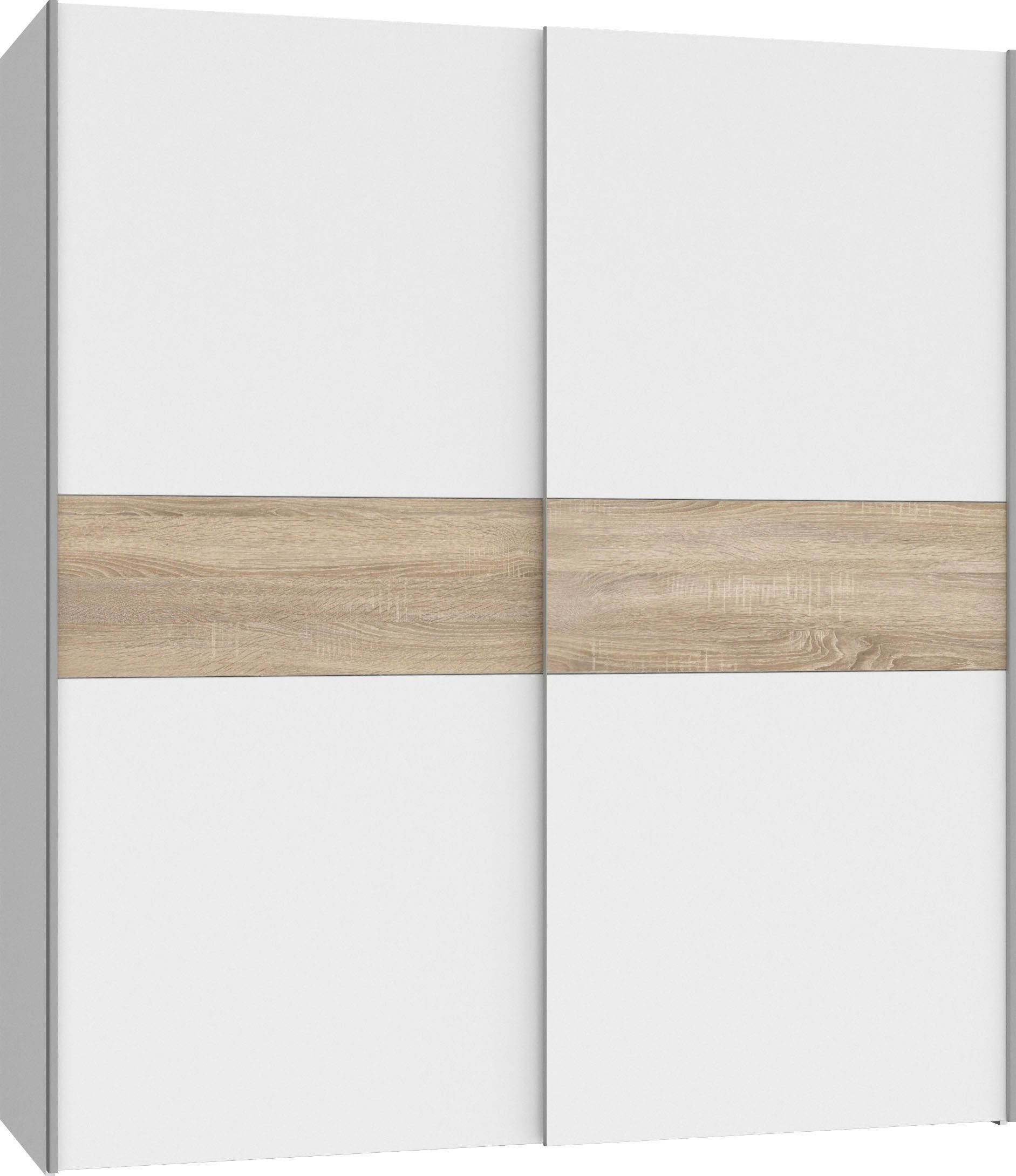 FORTE Schwebetürenschrank Longline, Made in Europe, 2 Schiebetüren, modernes Design melaminbeschichtet – Bild 2 von 5