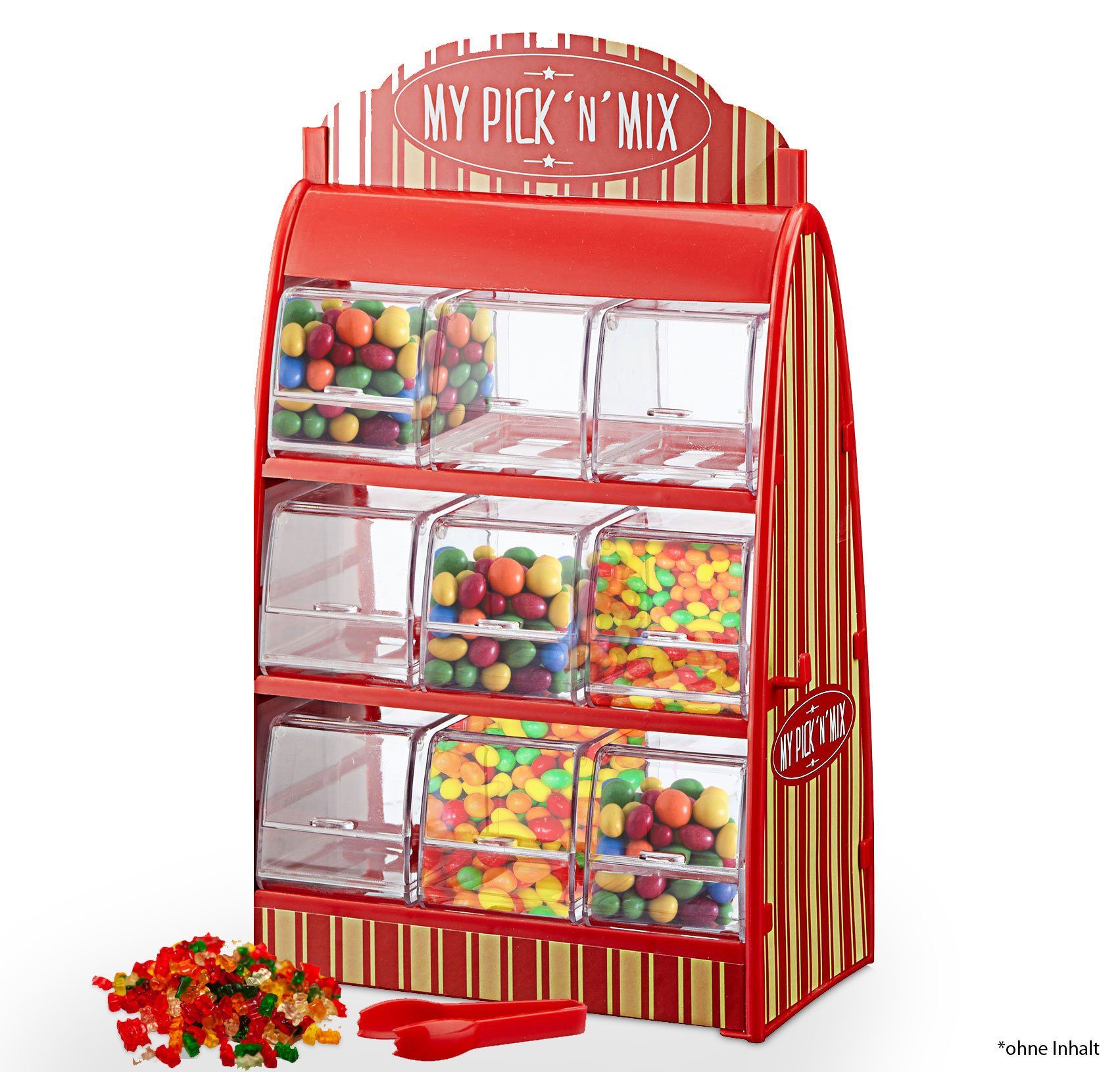 CEPEWA Kaufladensortiment Süßigkeitenspender, ca. 25cmH, rot, ohne Inhalt