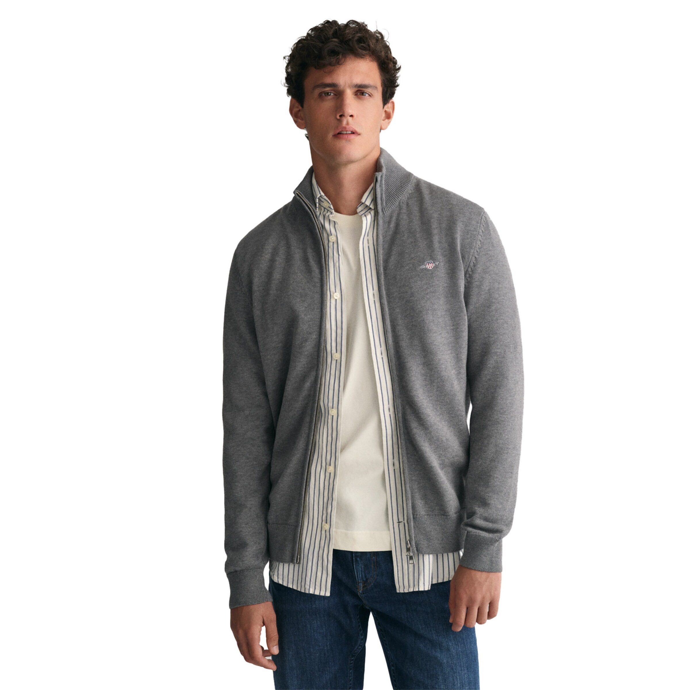 Gant Strickjacke (1-tlg) Stickerei