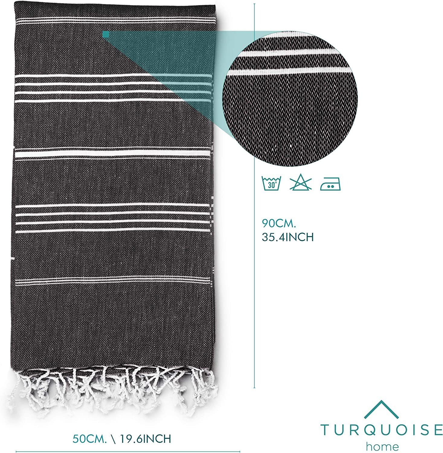 Turquoise Home Handtuch Set 2er Pack Pestemal Küchetuch Handtuch 50x90cm Putztuch, (2-tlg)