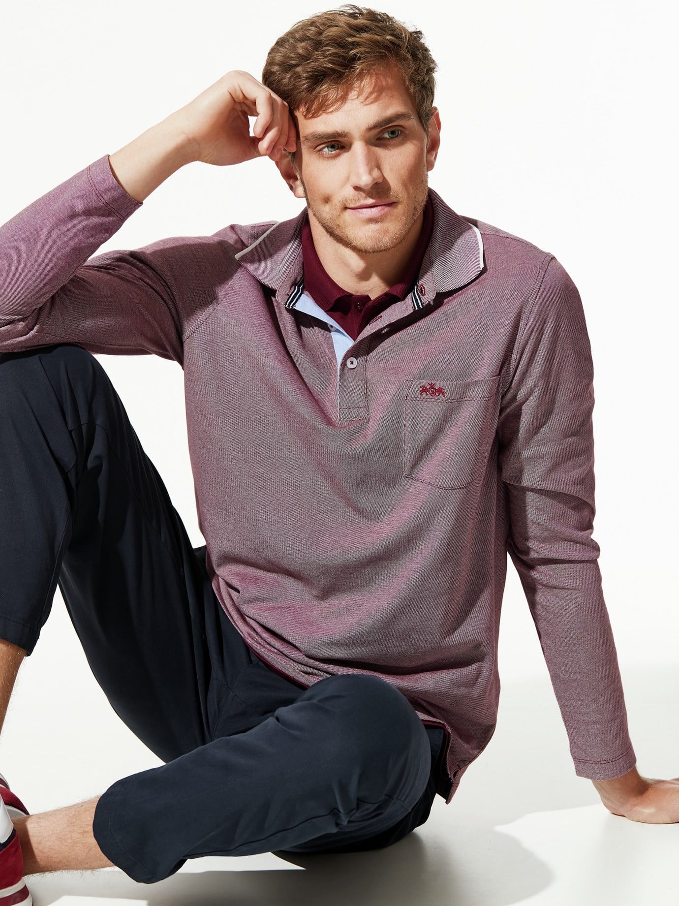 Walbusch Poloshirt Herren Extraglatt-Polo Thermoleicht Shirt bügelfrei Angerautes Piqué, leicht wärmend, pflegeleicht, mit Brusttasche