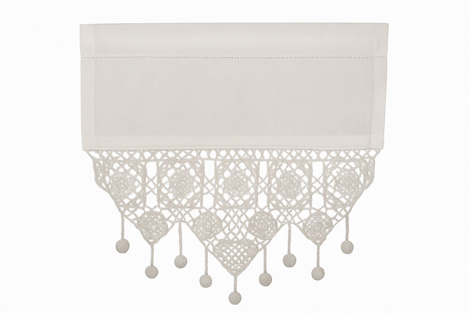 HOSSNER - ART OF HOME DECO Scheibengardine 35x45 cm (1 St), blickdicht, Baumwolle, Vintage, Romantische Stickerei