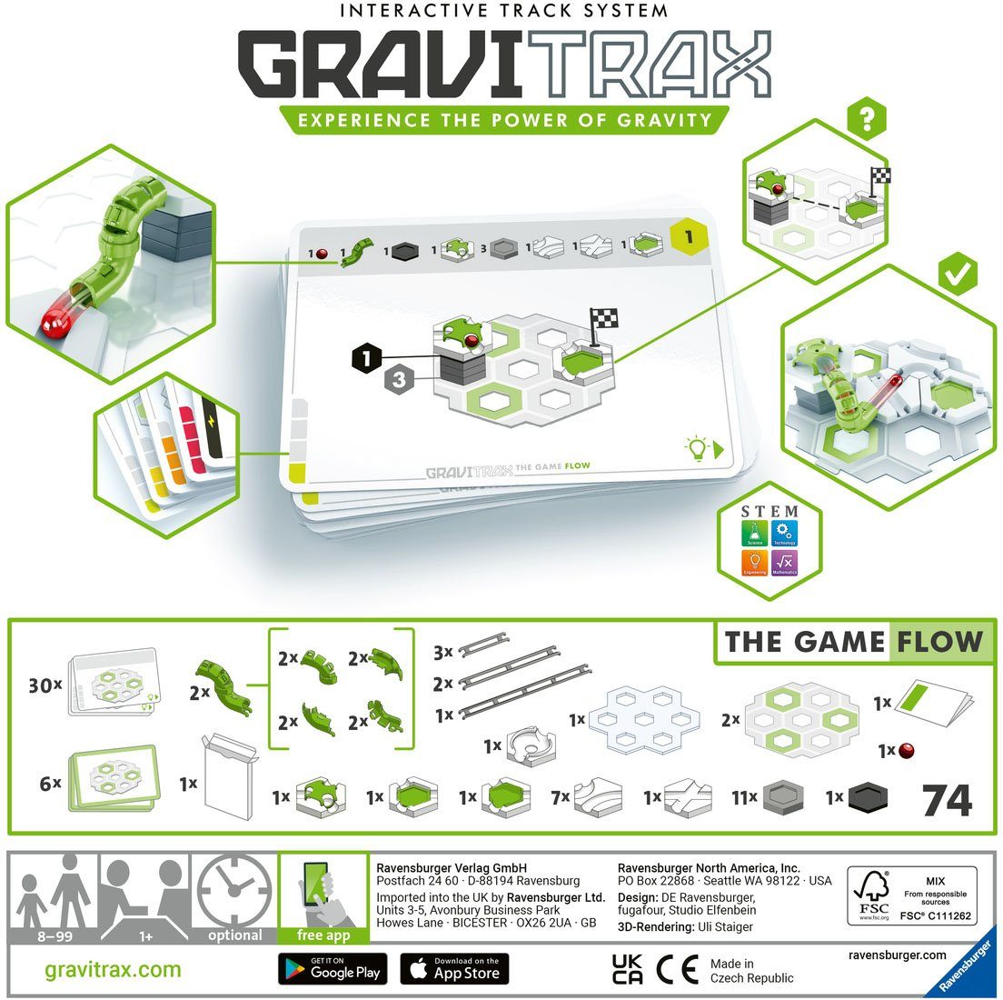 Ravensburger Kugelbahn-Bausatz GraviTrax® The Game Europe; Made schützt FSC® Wald in - Flow, weltweit 