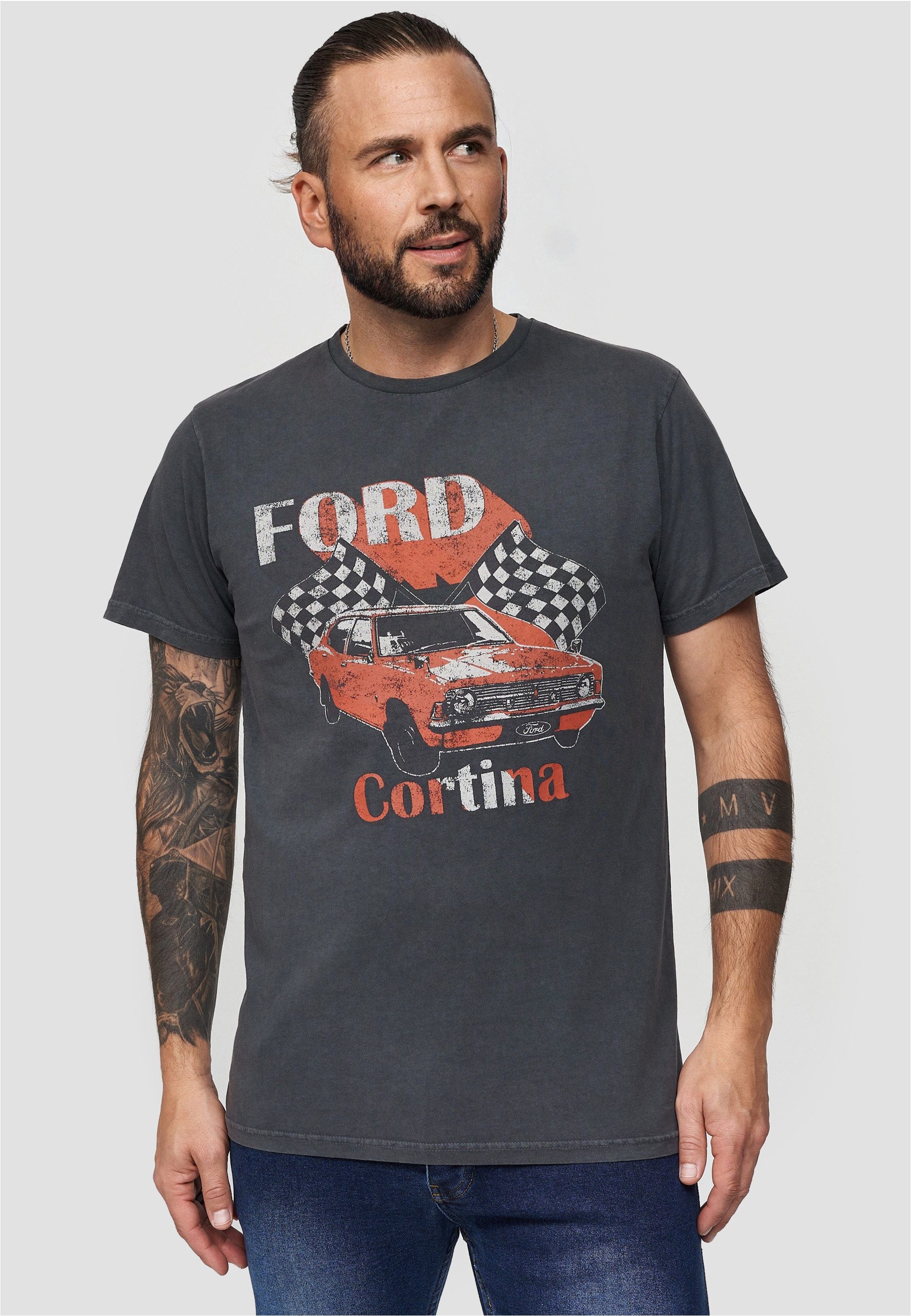 Recovered T-Shirt Ford Vintage Cortina mit Frontprint im Vintage-Design