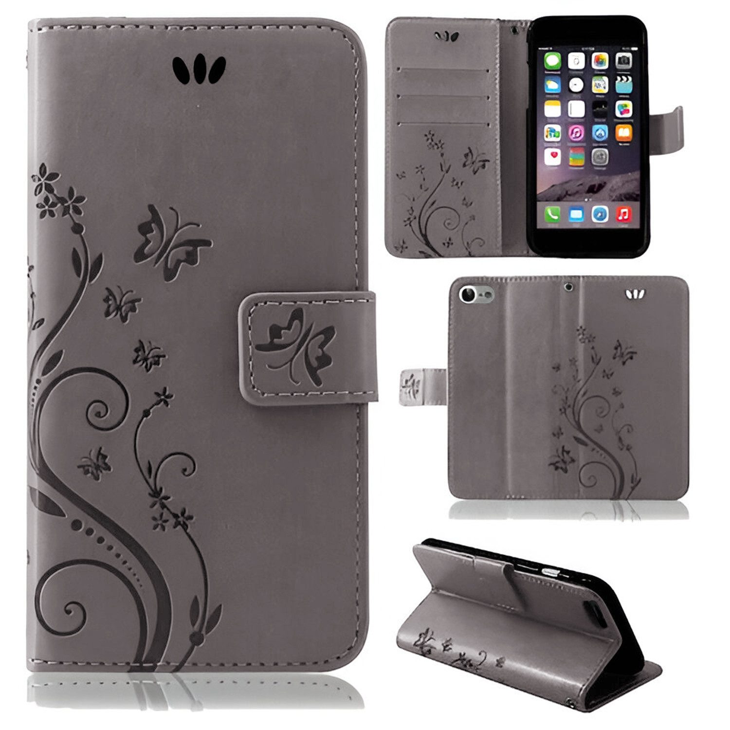 betterfon Handyhülle Handytasche für Apple iPhone Klapphülle Klapphülle, Bookstyle-Hülle: Magnetverschluss 3 Kartenfächer & Standfunktion