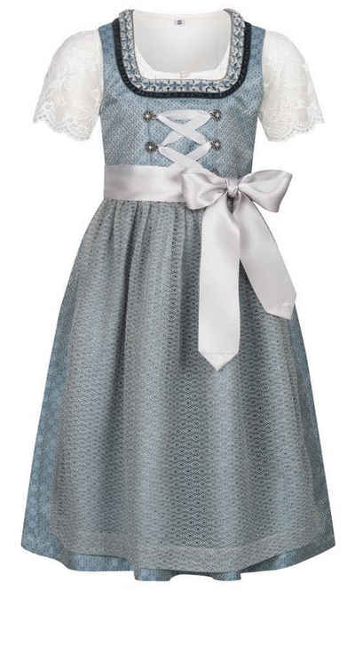 Nübler Dirndl Kinderdirndl 3-teilig Laura in Eisblau von Nübler