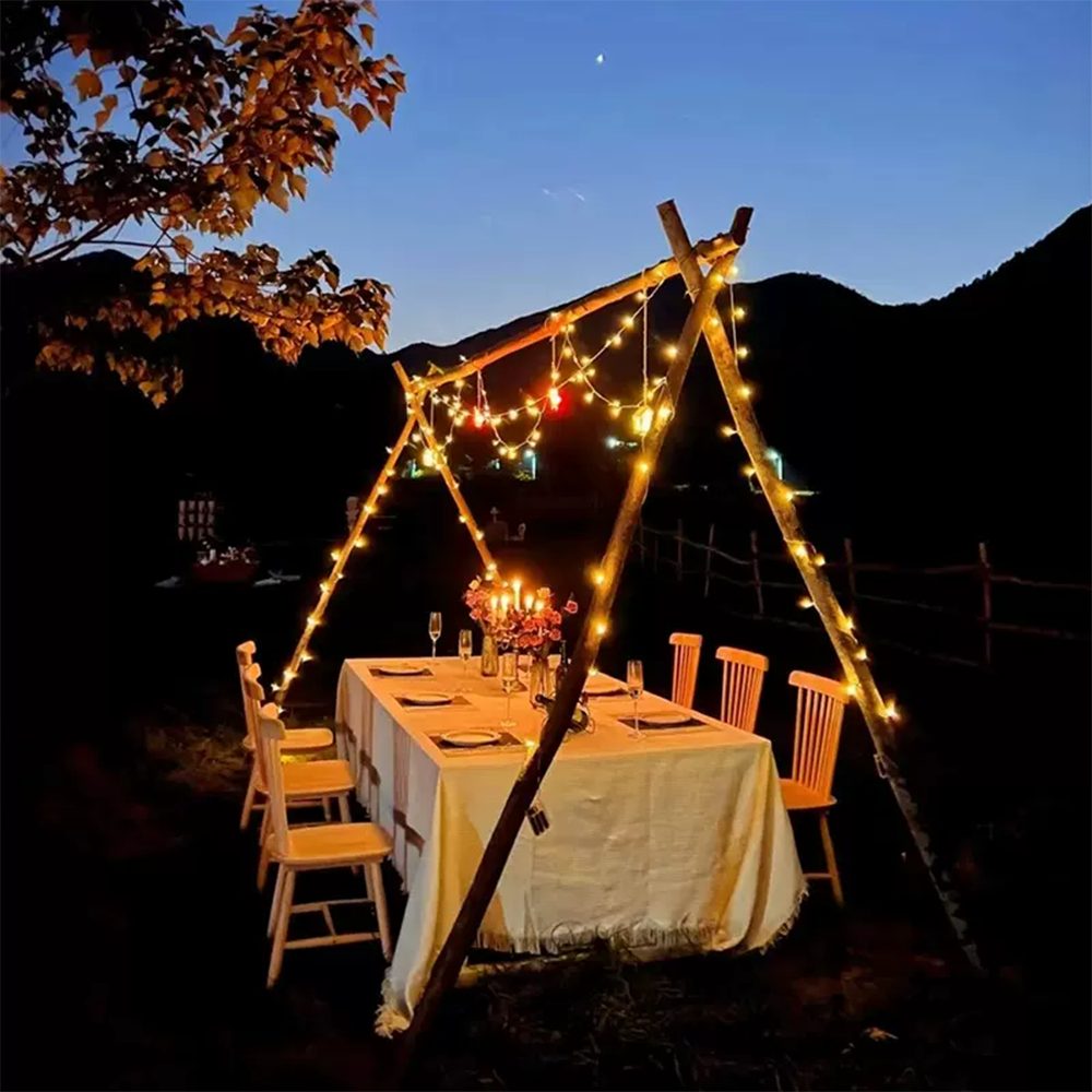Salcar LED Solarleuchte 15m Solarlampe Außen 2 Lademodi USB & Solar Lichterkette Kugeln, Timer, LED fest integriert, Warmweiß, 3 Helligkeitsstufen, 8 Leuchtmodi, Timer- und Speicherfunktion