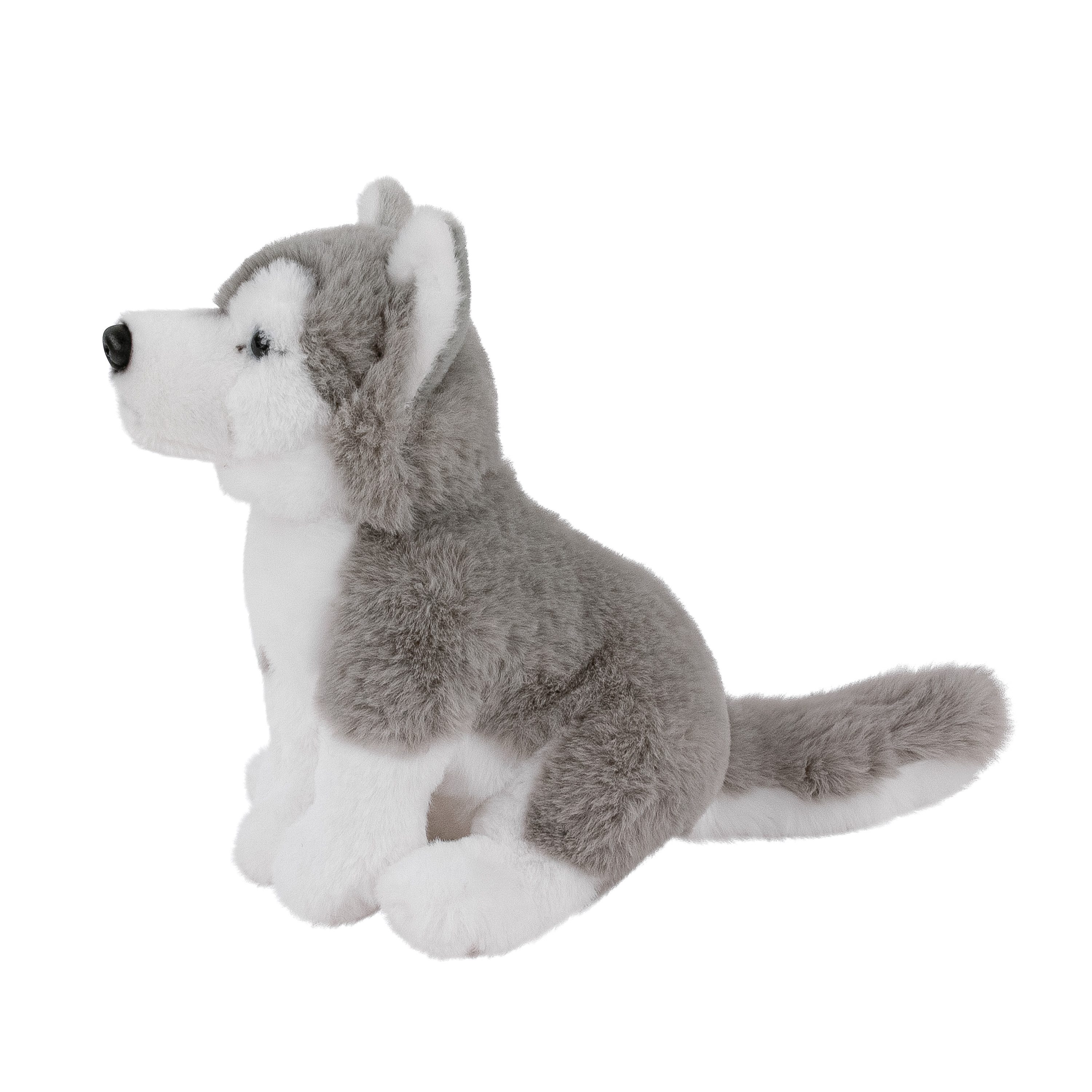 Teddys Rothenburg Kuscheltier Husky 23 cm sitzend grau/weiß Plüschhund