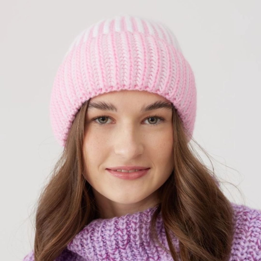 Strickmütze Damen Ballonmütze rosa