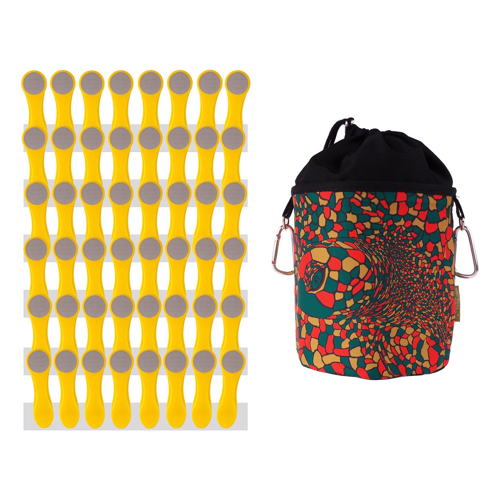 trendfinding Wäscheklammern 48 Wäscheklammern Gelb-Grau Edelstahl und 1 Klammerbeutel Schildkröte, Mit neuester Klammertechnik für empfindliche Wäsche