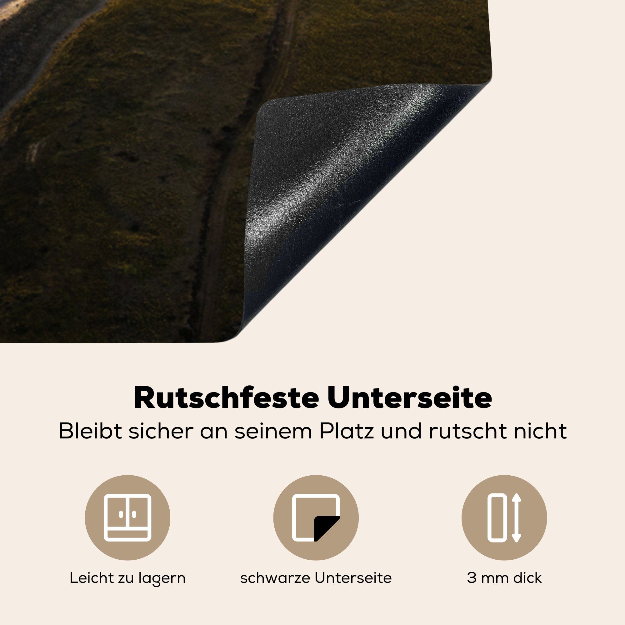 tlg), Strand - für MuchoWow Meer Arbeitsplatte Ceranfeldabdeckung, - Sonne, Herdblende-/Abdeckplatte cm, (1 Vinyl, küche 78x78