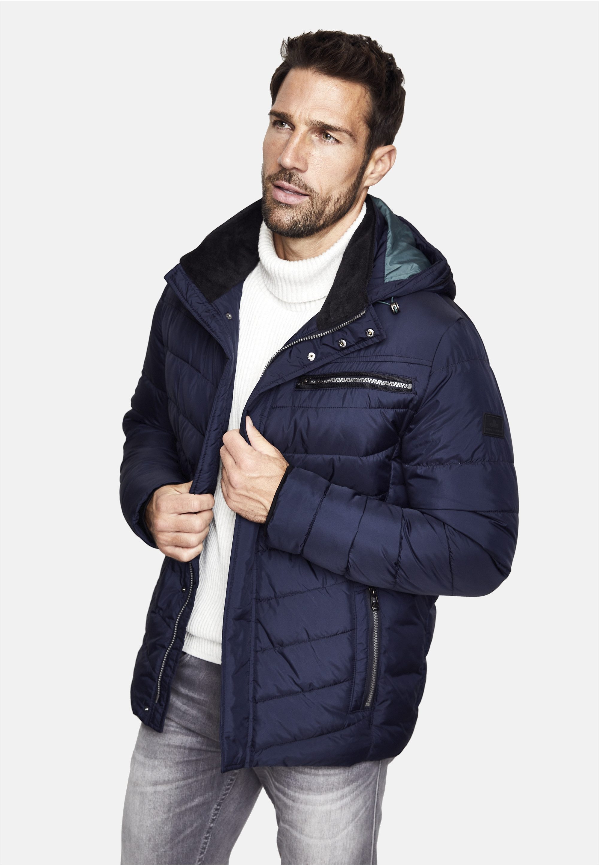 New Canadian Steppjacke Lightwear-Stepp Jacke mit abnehmbarer Kapuze