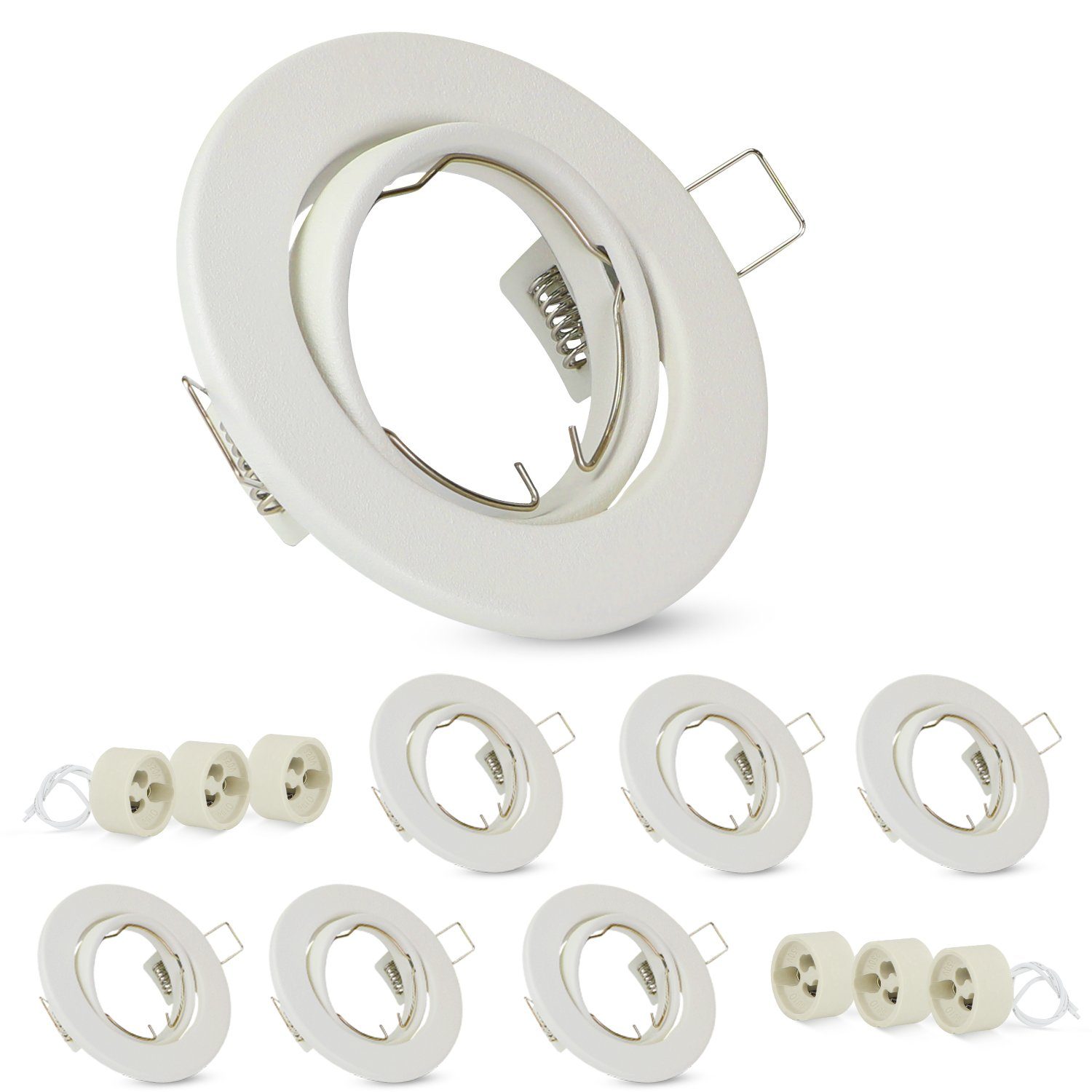 ZMH Spot ohne 30° LED Einbauleuchte Leuchtmittel weiß 6er GU10 Halogen, Fassungen mit