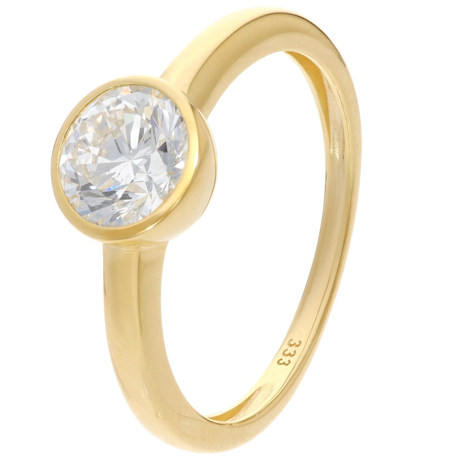 Glizz Solitärring Damenring Gold 333 mit Lab Grown Diamant 1,0 ct. Brillant