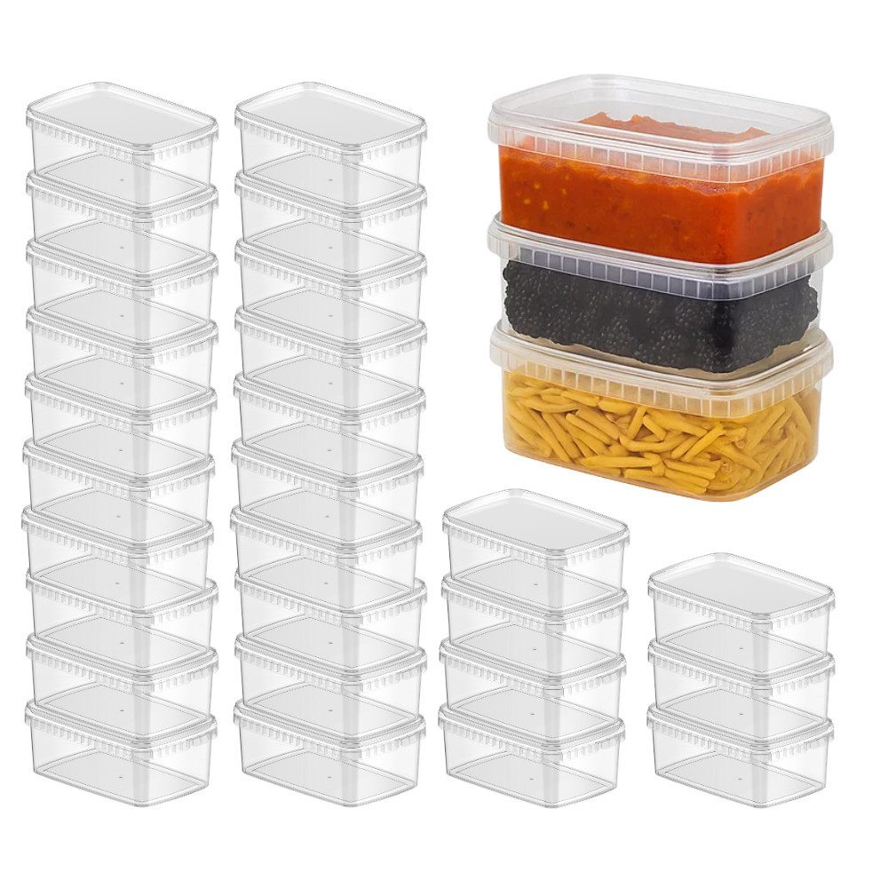 mikken Frischhaltedose Lebensmittelbox 1200 ml – Frischhaltedose & Deckel, (Spar-Set, 30-tlg., Vorratsset), Hitzebeständig bis 100 °C, geeignet für Schockfrostung, luftdicht