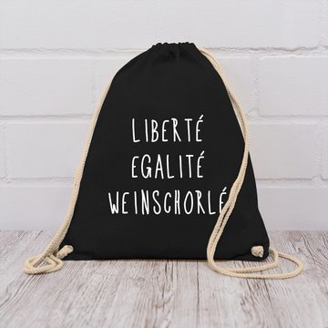 Shirtracer Turnbeutel Liberte Egalite Weinschorle, Sprüche Statement mit Spruch