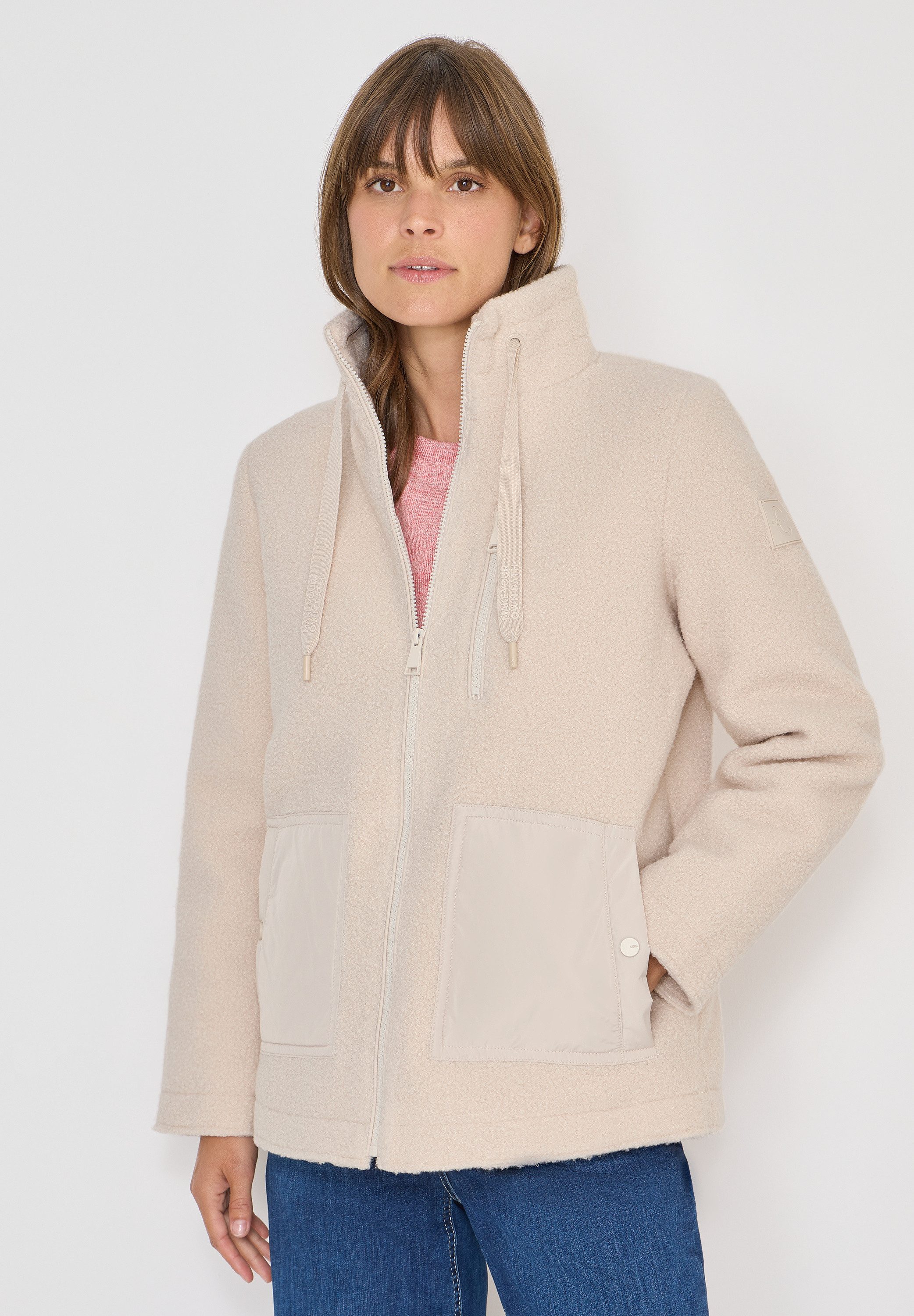 CECIL Fellimitatjacke mit Stehkragen
