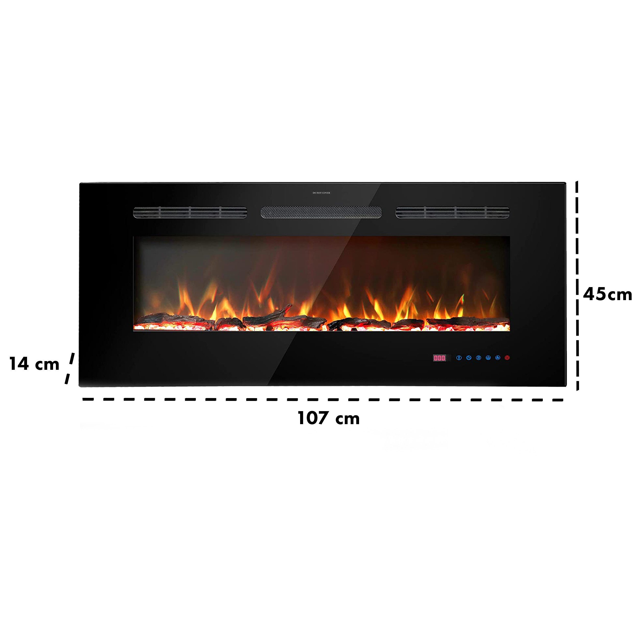 Kaminlicht Elektrokamin Joi 42 Elektrokamin Wandkamin elektrisch mit Heizung, Einbaukamin, Elektrischer Kamin mit Fernbedienung, Timer, 3D Flammenspiel, LED Feuer