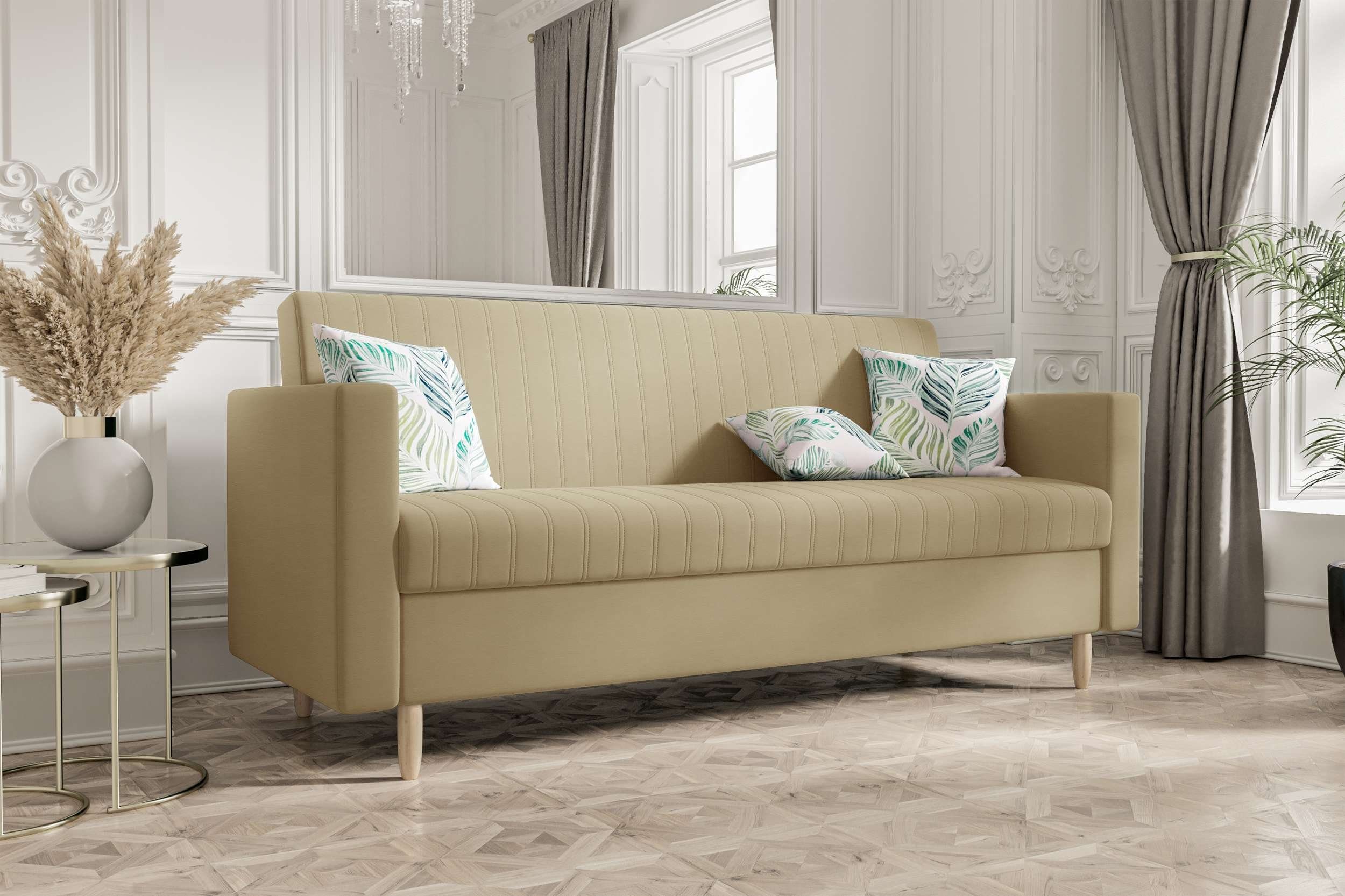 Stylefy 3-Sitzer Sitzkomfort, Schlafsofa, Sofa, Modern mit Melisa, Bettfunktion, Bettkasten, mit Design