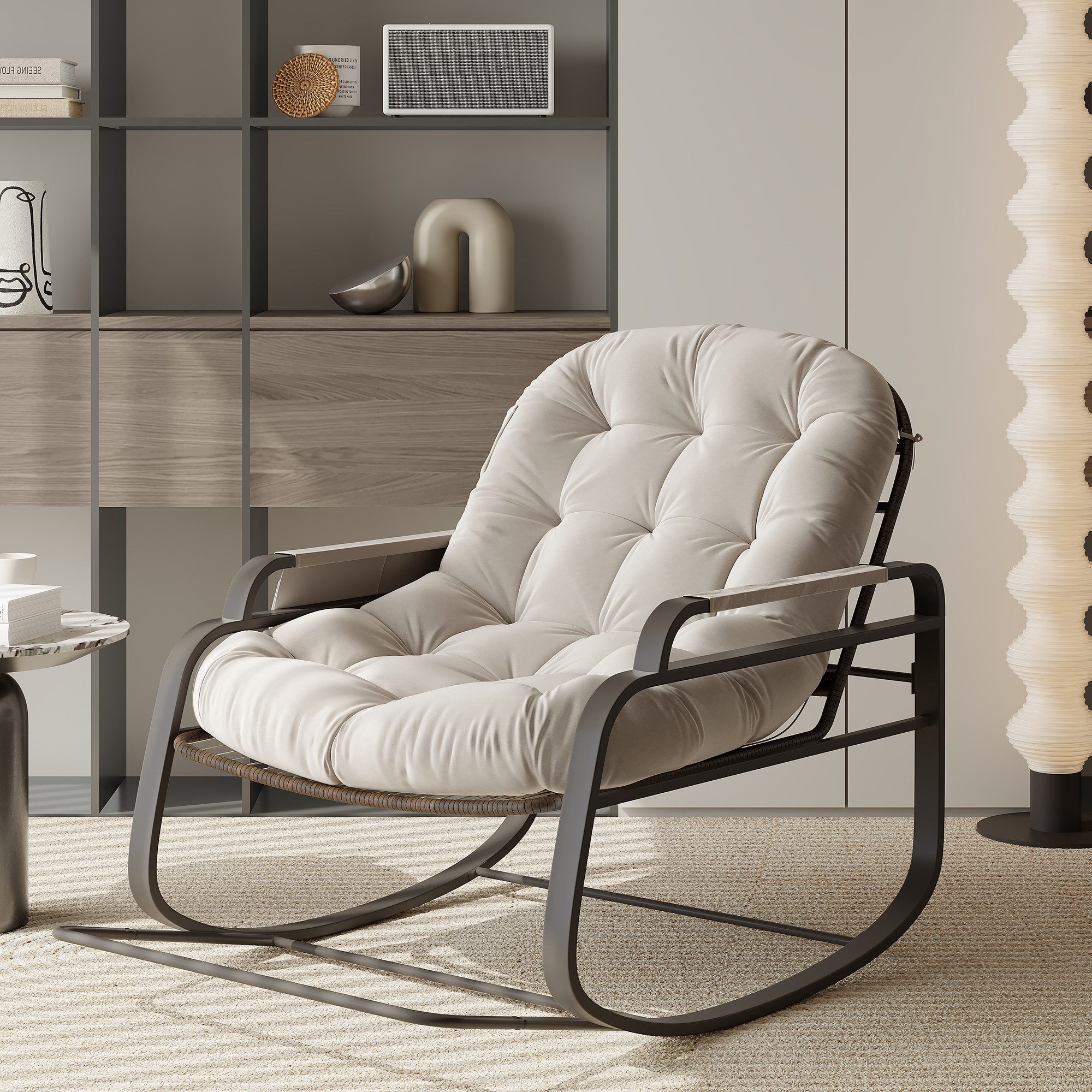 PXloue Schaukelstuhl Stillsessel Relaxsessel Loungesessel, Mit günstig online kaufen