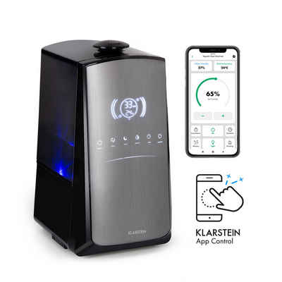 Klarstein Luftbefeuchter VapoAir Opal Smart Luftbefeuchter, 5 l Wassertank, Elektrisch Ionisator Aroma LED Touch App 110W