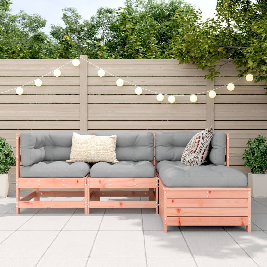 vidaXL Gartenlounge-Set 4-tlg. Garten-Sofagarnitur Massivholz Douglasie, günstig online kaufen