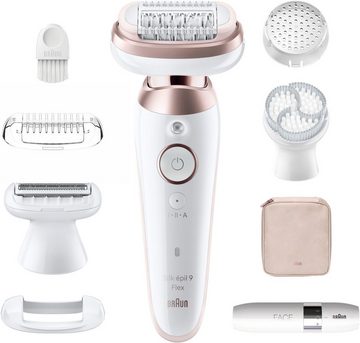 Braun Epilierer Silk-épil Flex 9 9-360, mit Rasier-, Trimmer- & Peelingaufsatz, Mini-Rasierer für das Gesicht