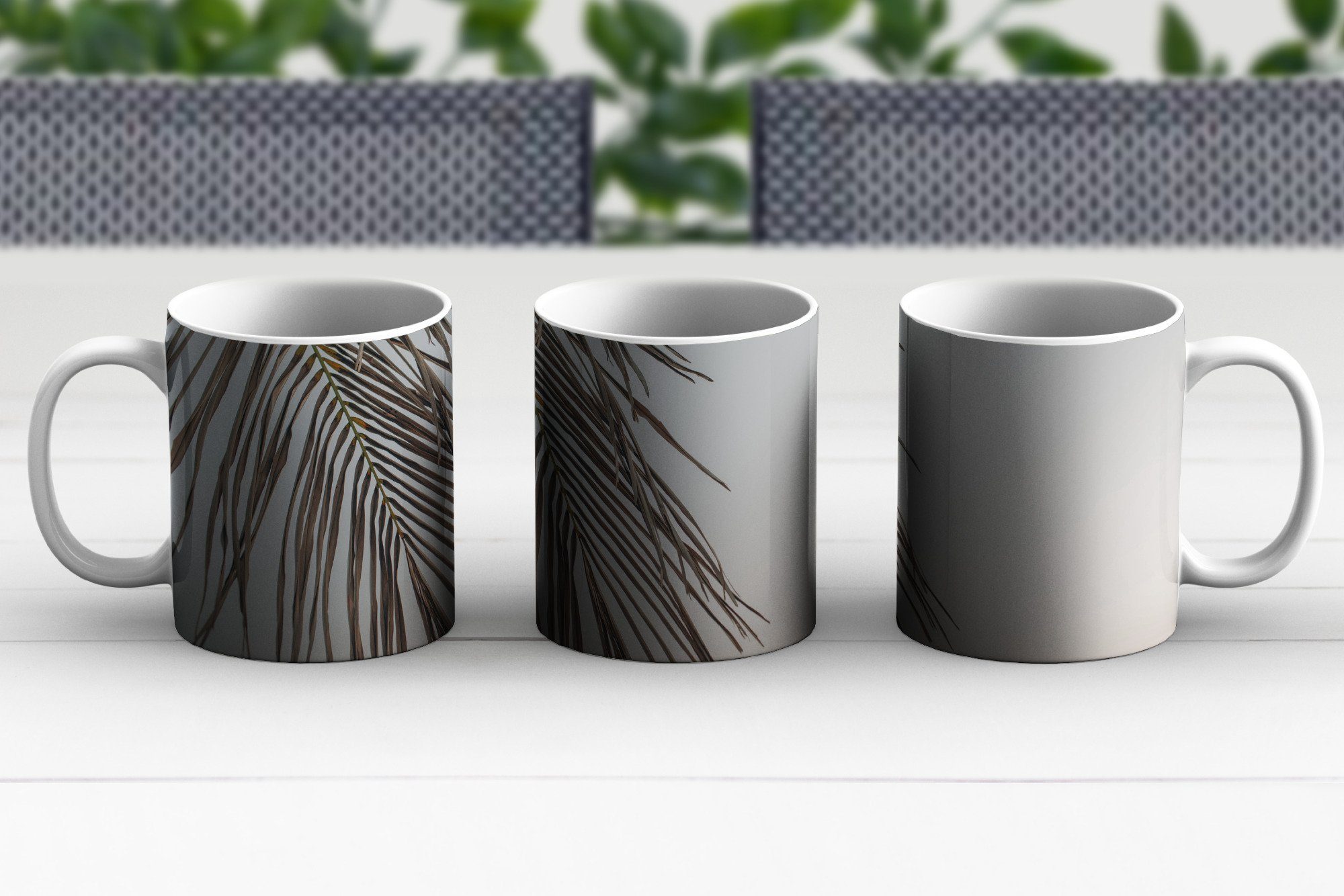 MuchoWow Tasse - Keramik, Becher, Teetasse, Blatt Geschenk Grün, Palme Kaffeetassen, Teetasse, 